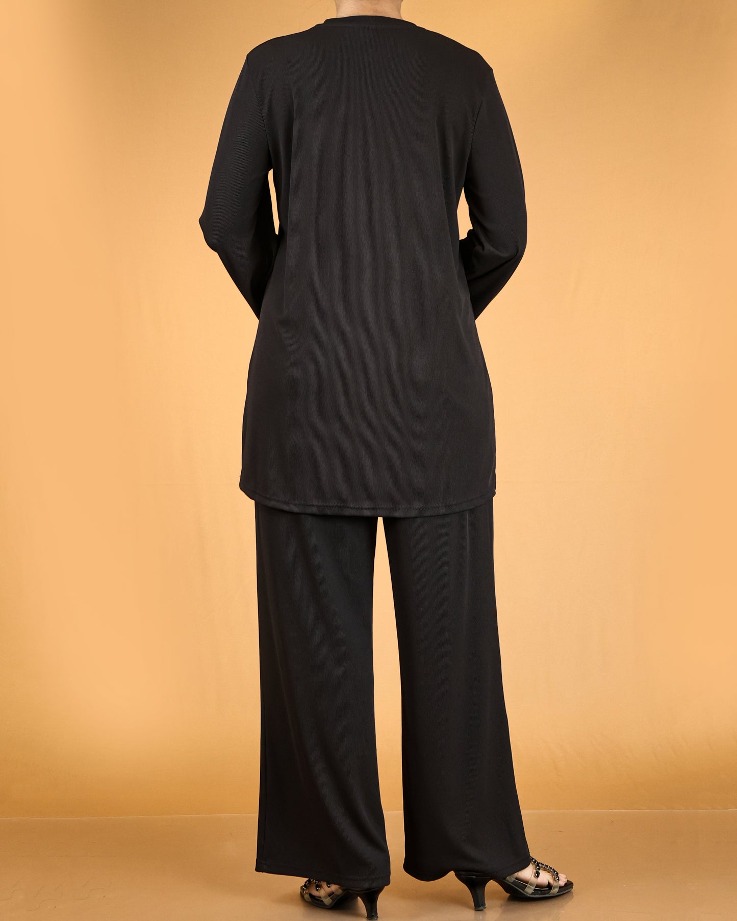 Elegant Long Shirt & Wide-Leg Pant Co-ord Set