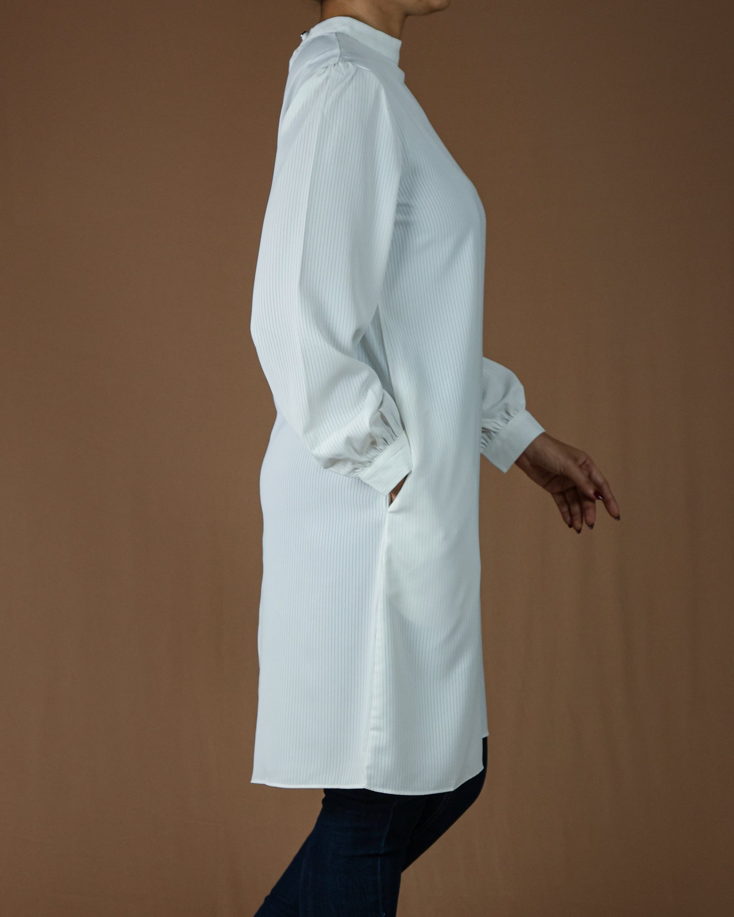 Elegant High-Neck Long Sleeve Tunic