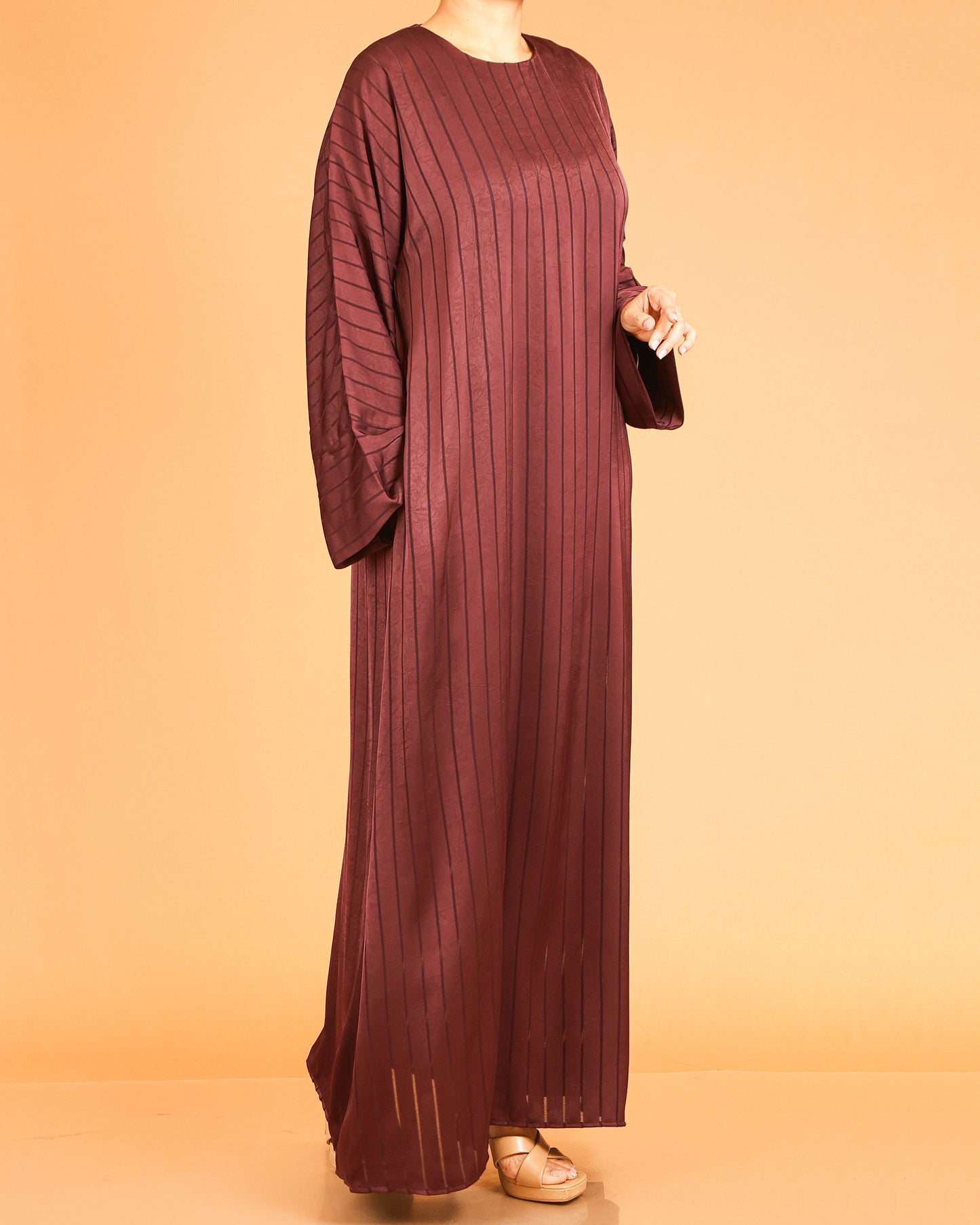 Deep Merlot Vertical Luxe Abaya