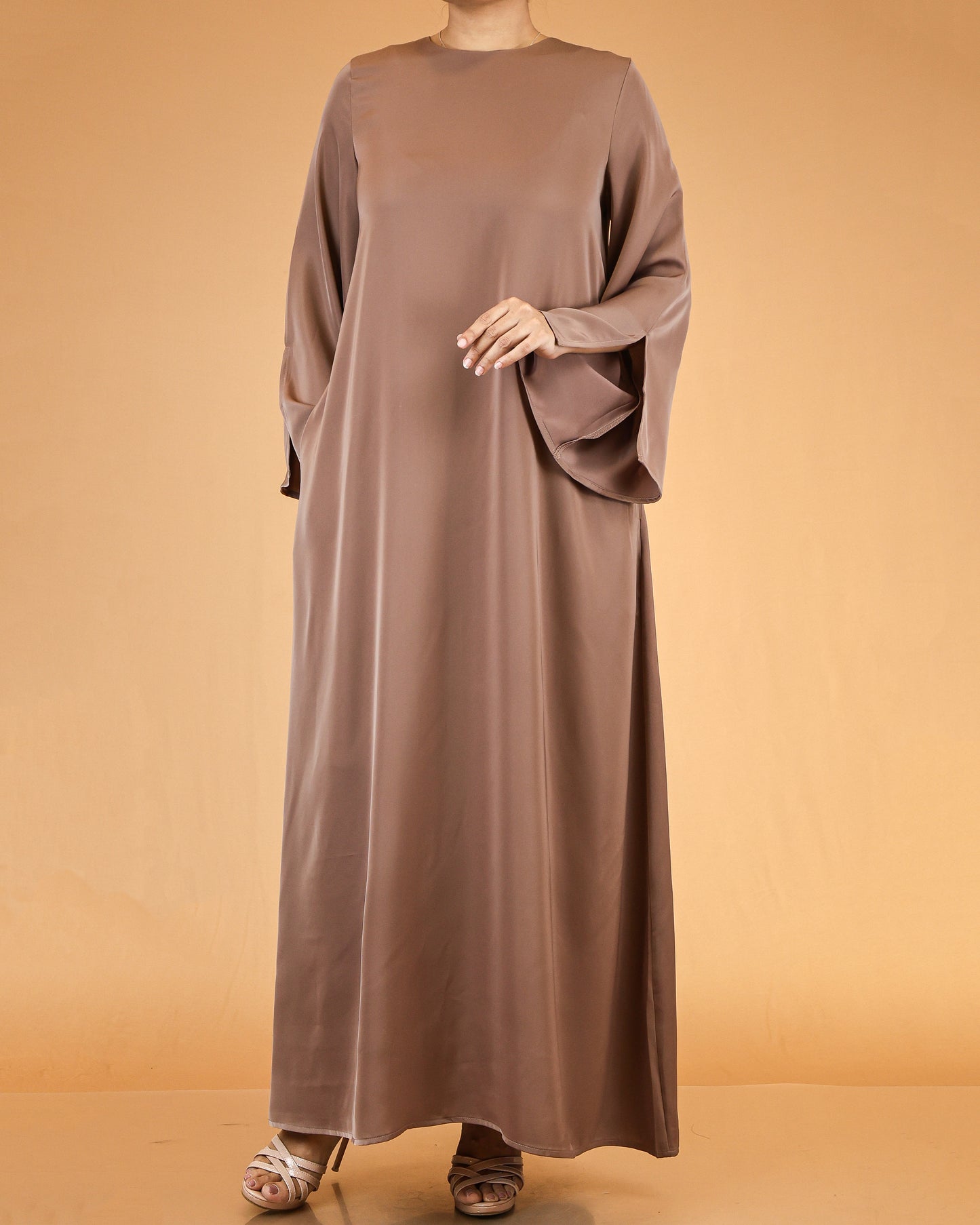 Mocha Flow Flared Sleeve Abaya
