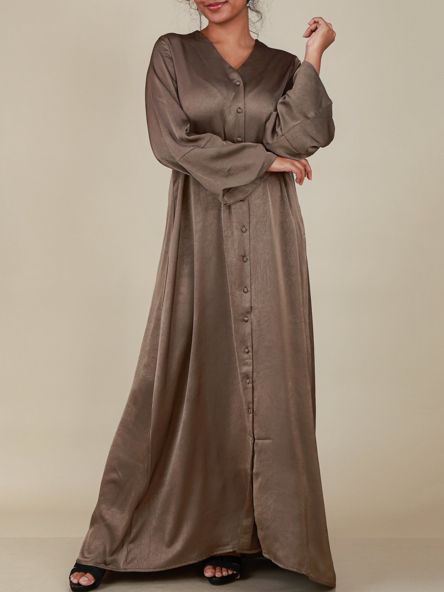 Amara Taupe Bell Sleeve Abaya