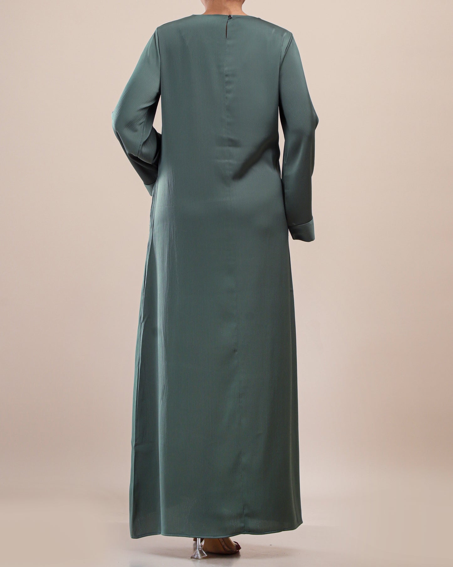 Elegant Maxi with Flowy Cuff _L Green