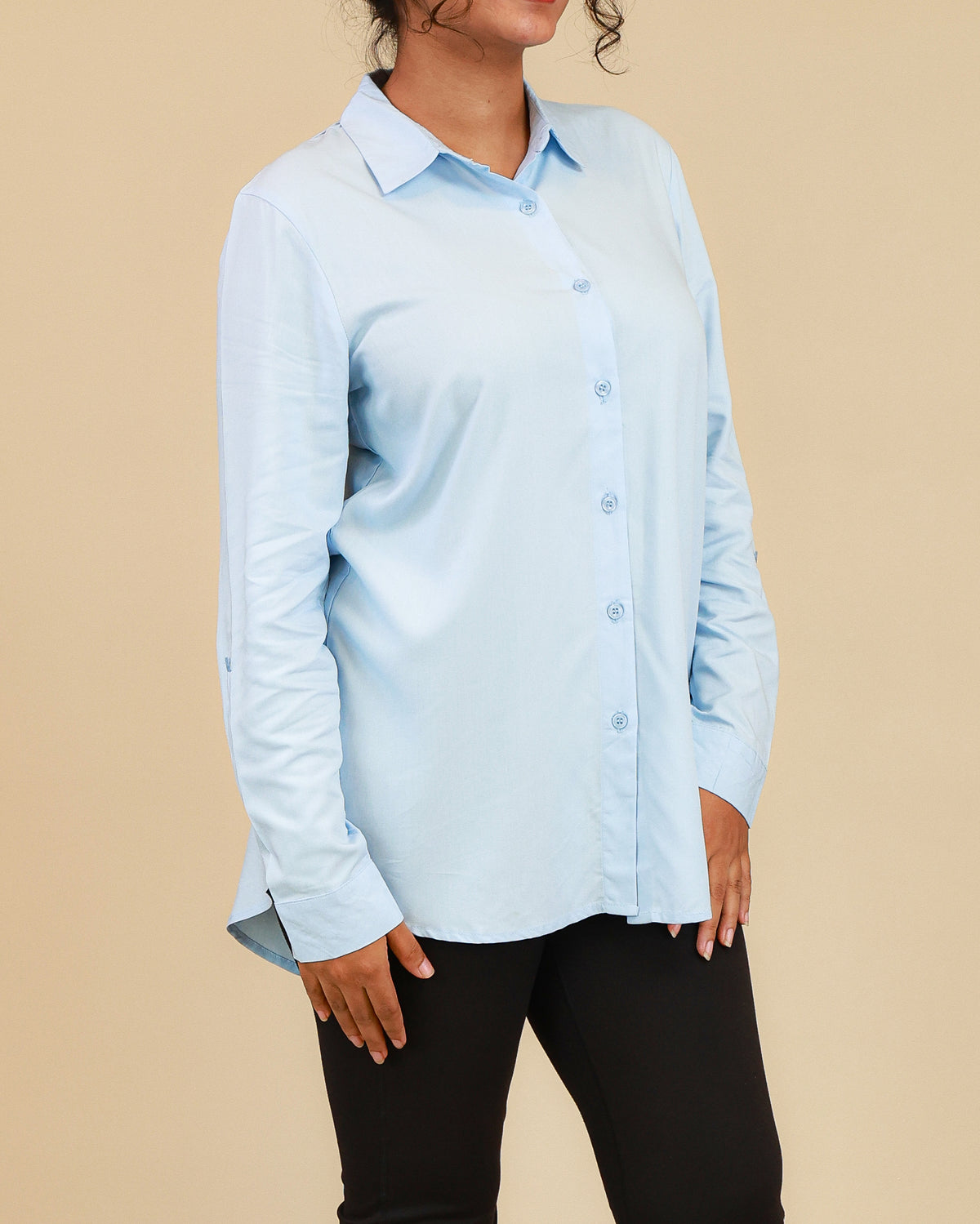 Elara Sky Blue Shirt Dress
