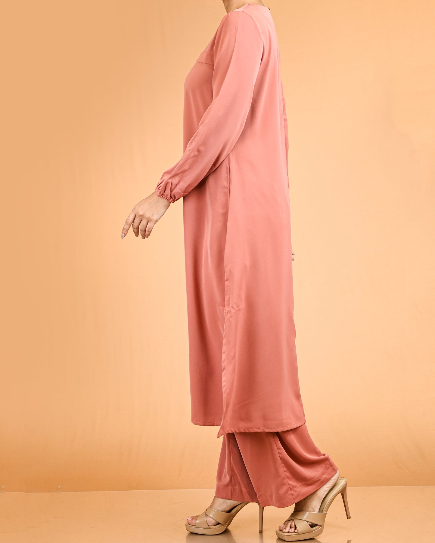 Classic lace Top & Wide-Leg Pant Co-ord Set