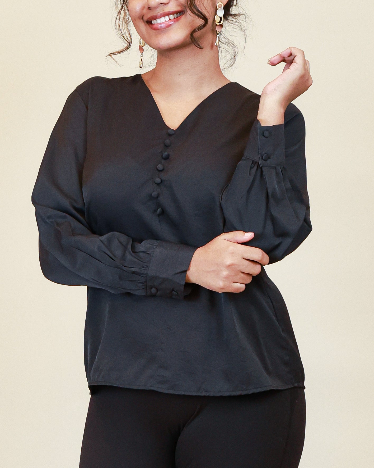 Celeste Black Blouse