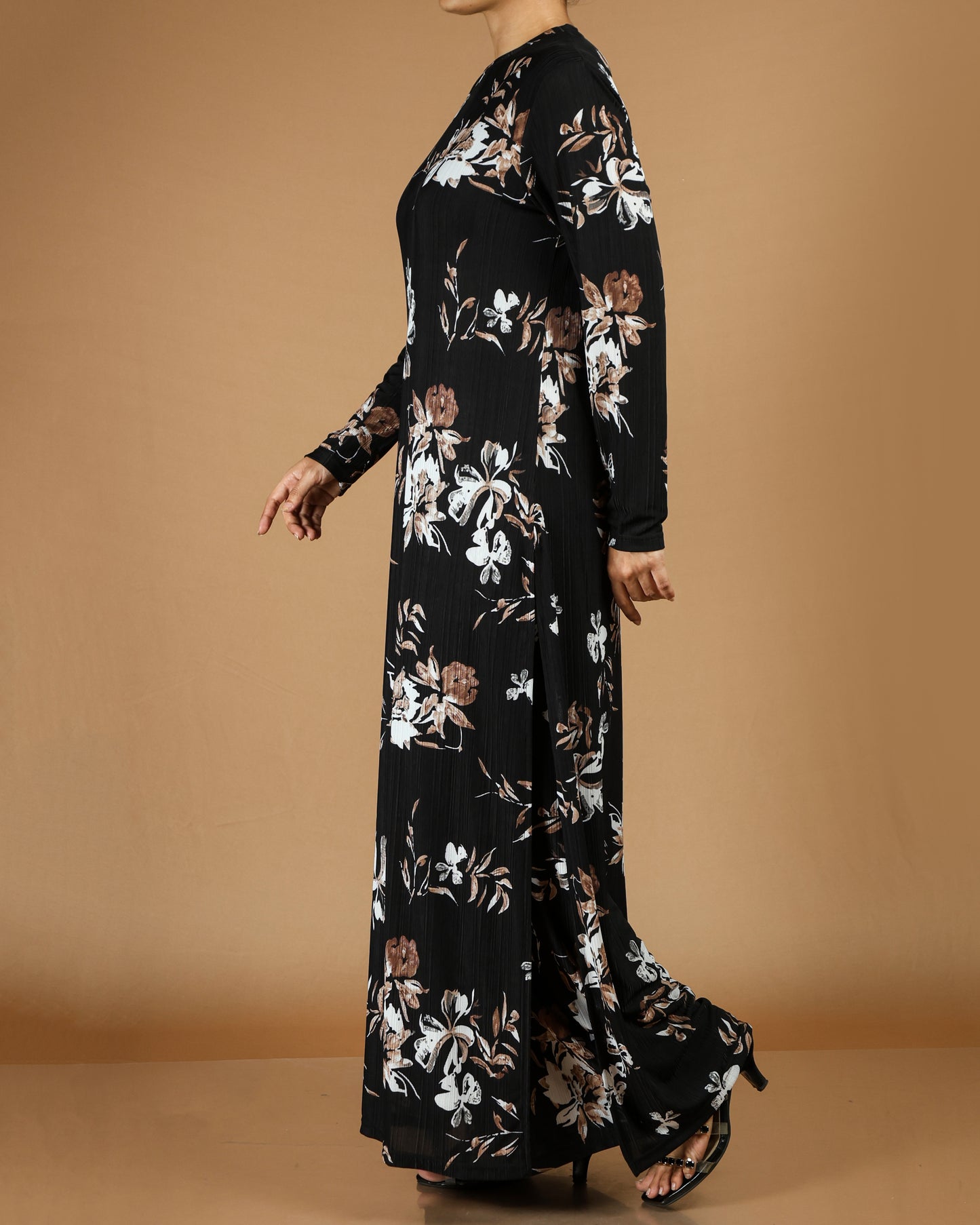 Elegant Floral Modest Maxi Dress