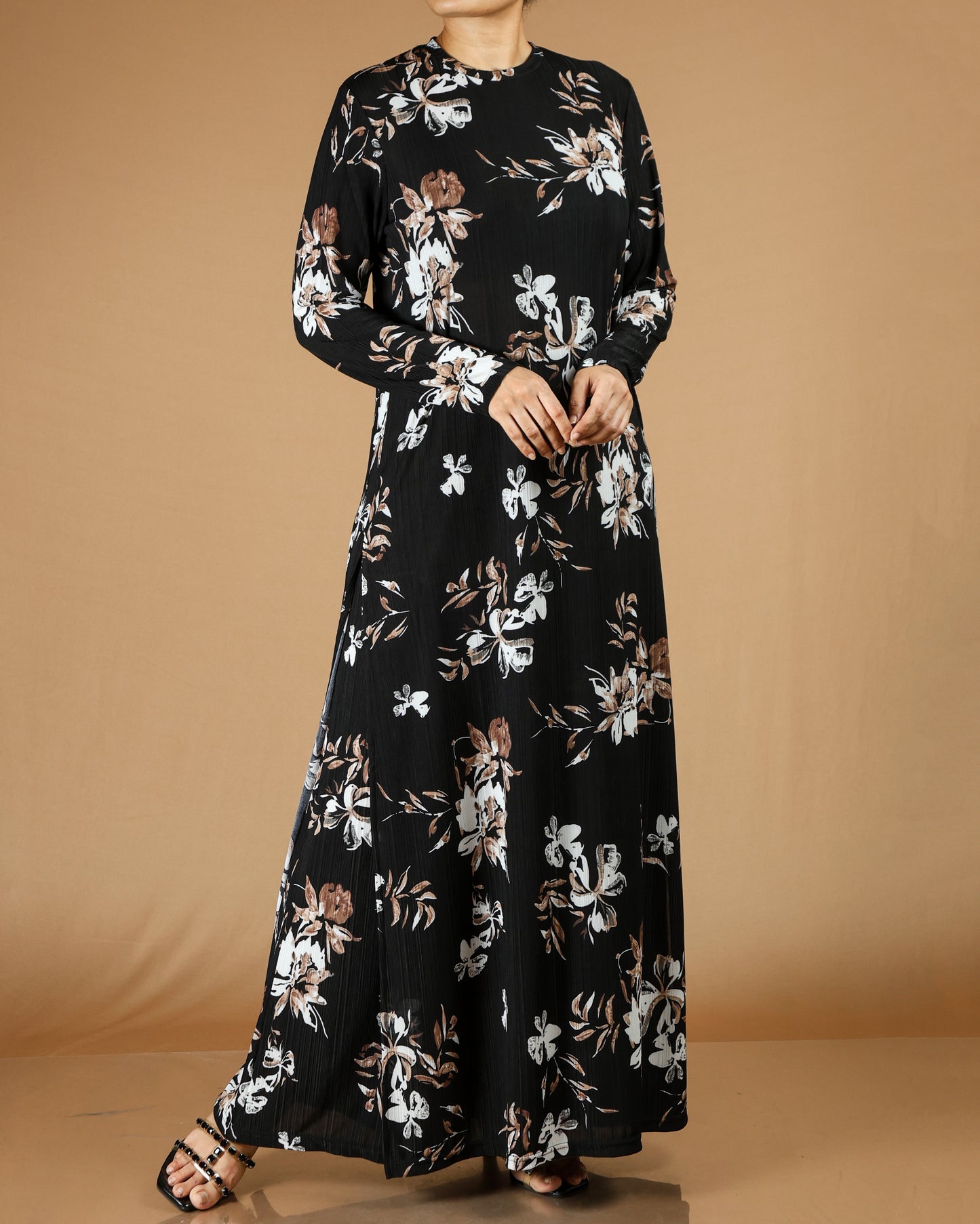 Elegant Floral Modest Maxi Dress