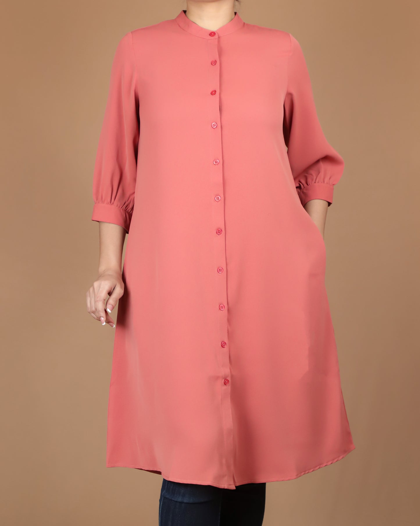 Rosewood Button-Front Tunic