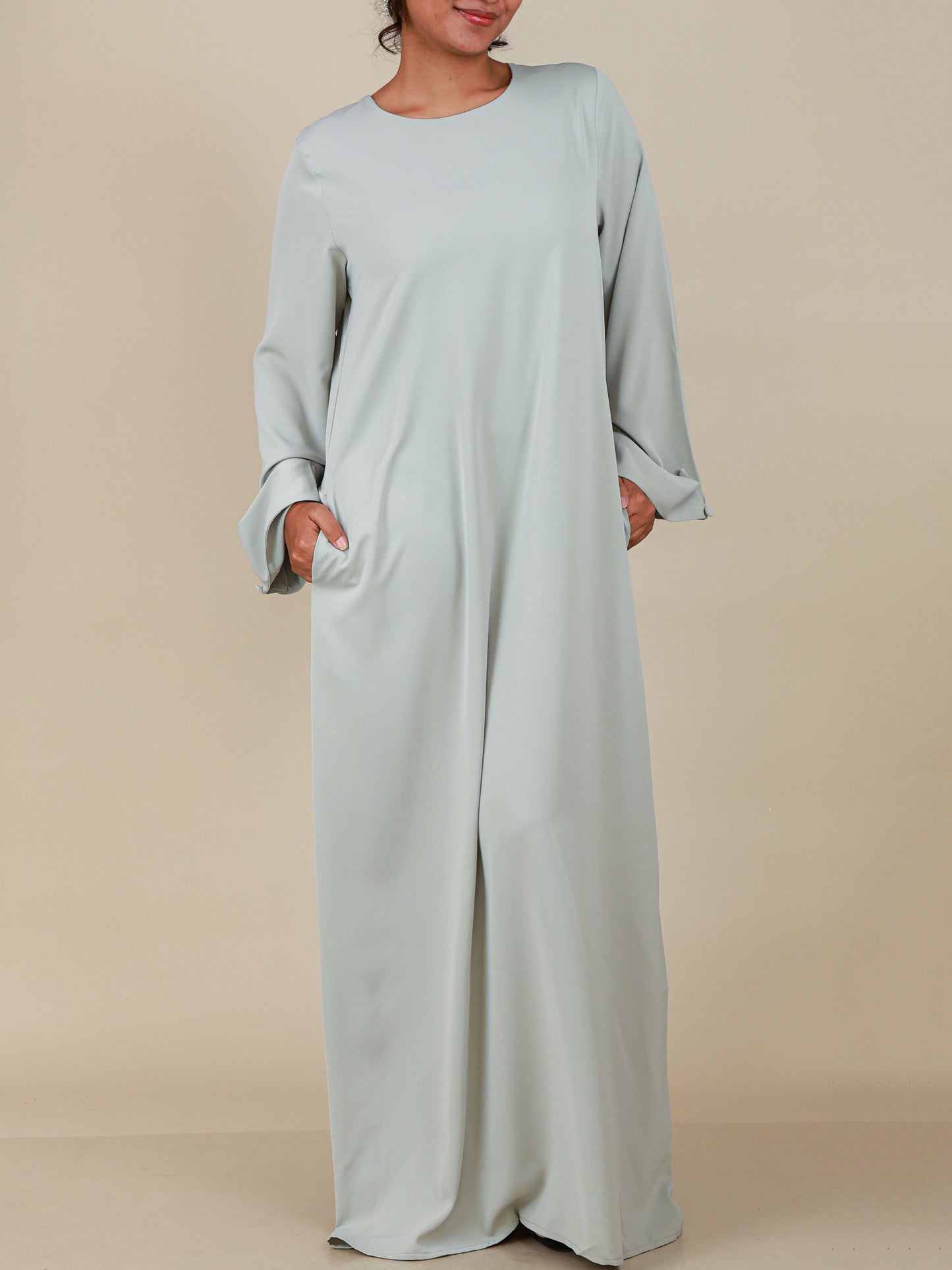 Celeste Mist Grey Abaya