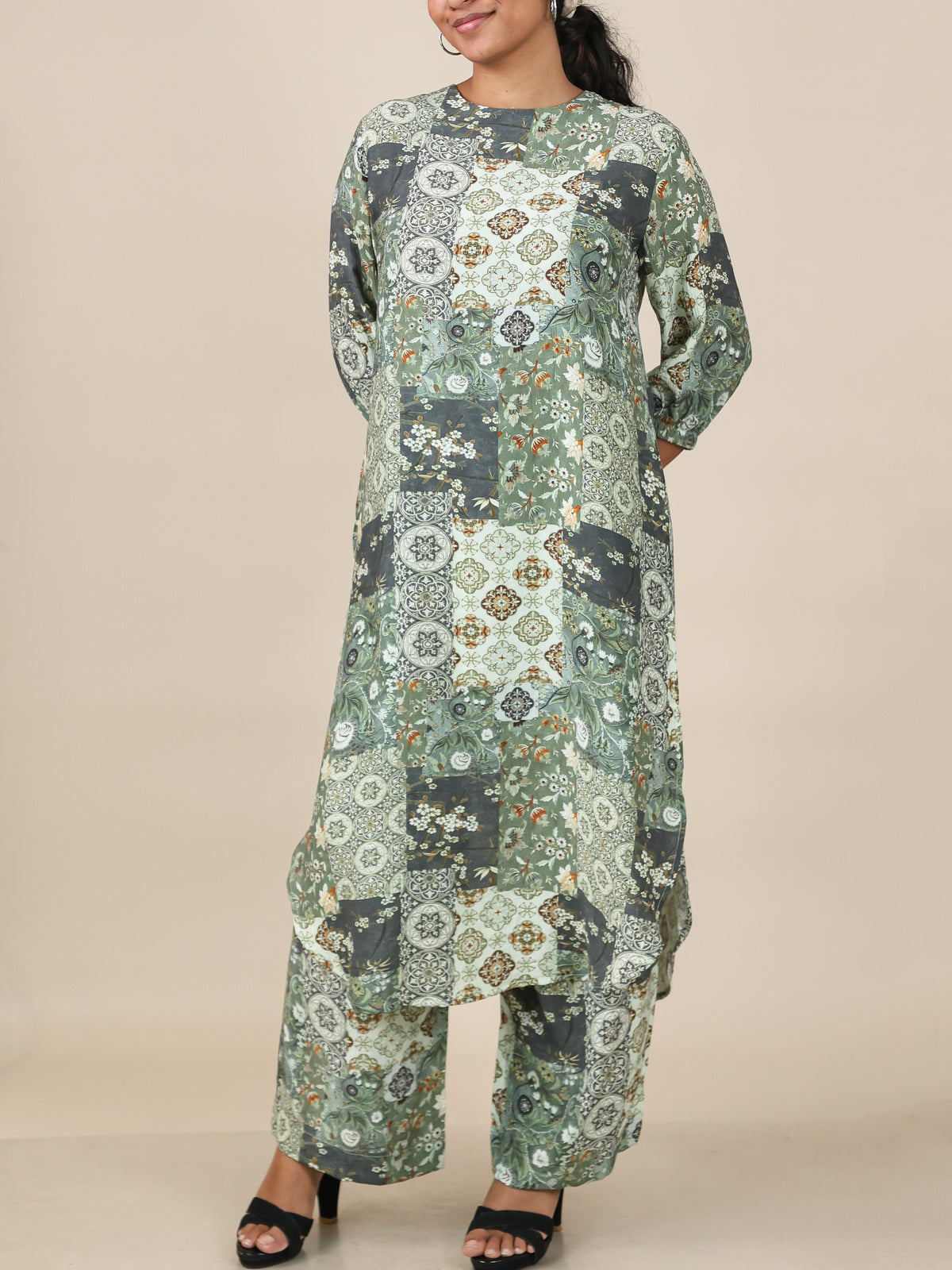 Virelle Sage Patchwork Co-Ord Set
