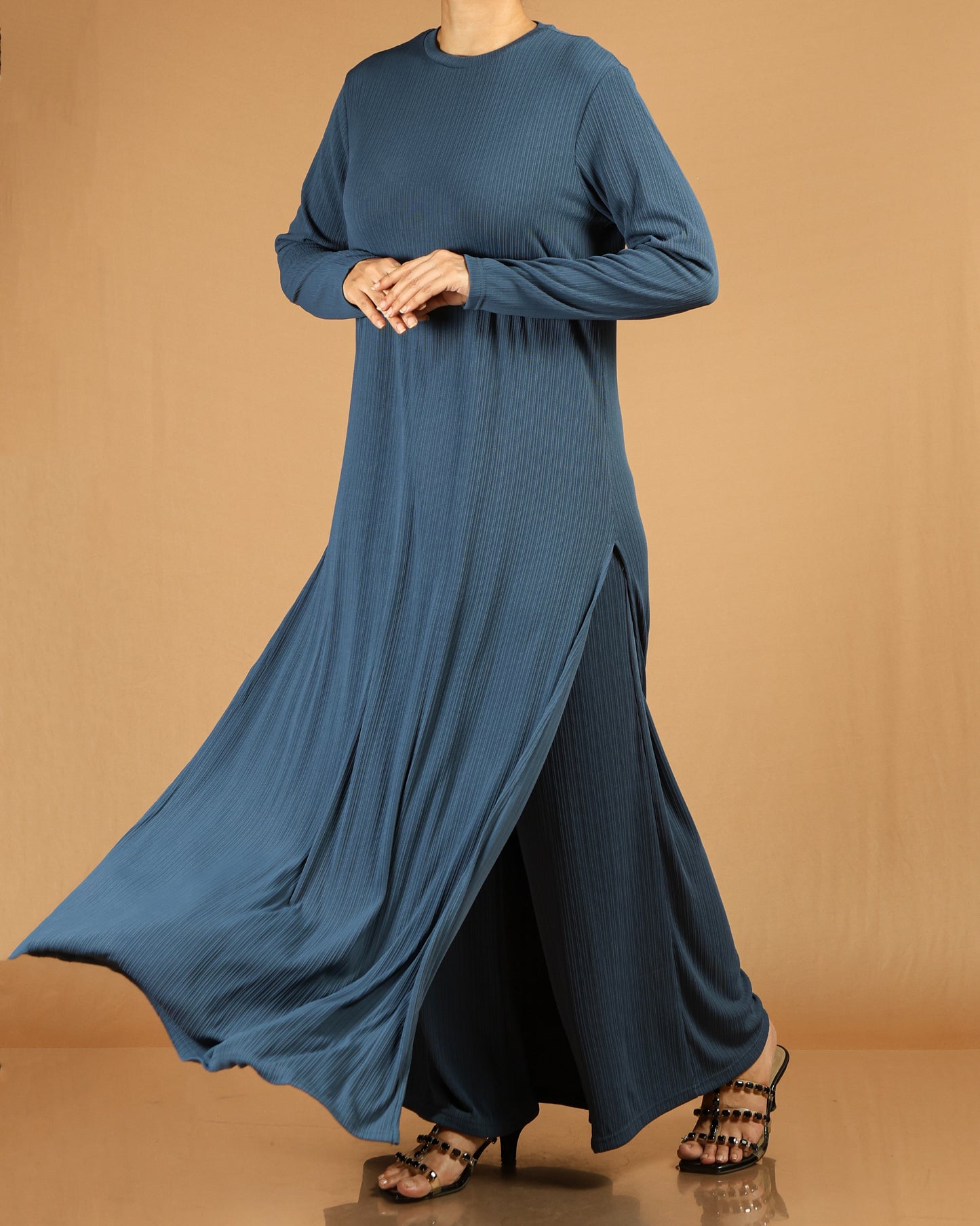 Elegant Pleated Modest Dress