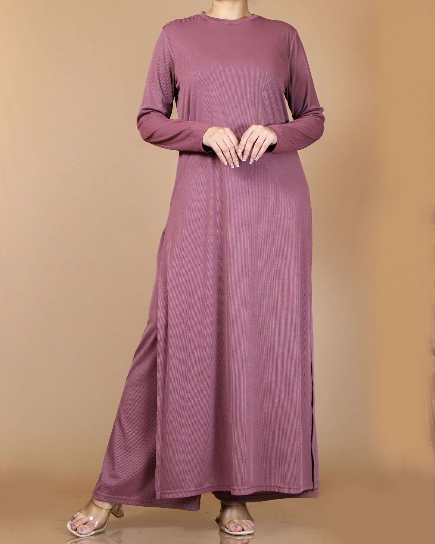 Plum Grace Knitted Rib Gown