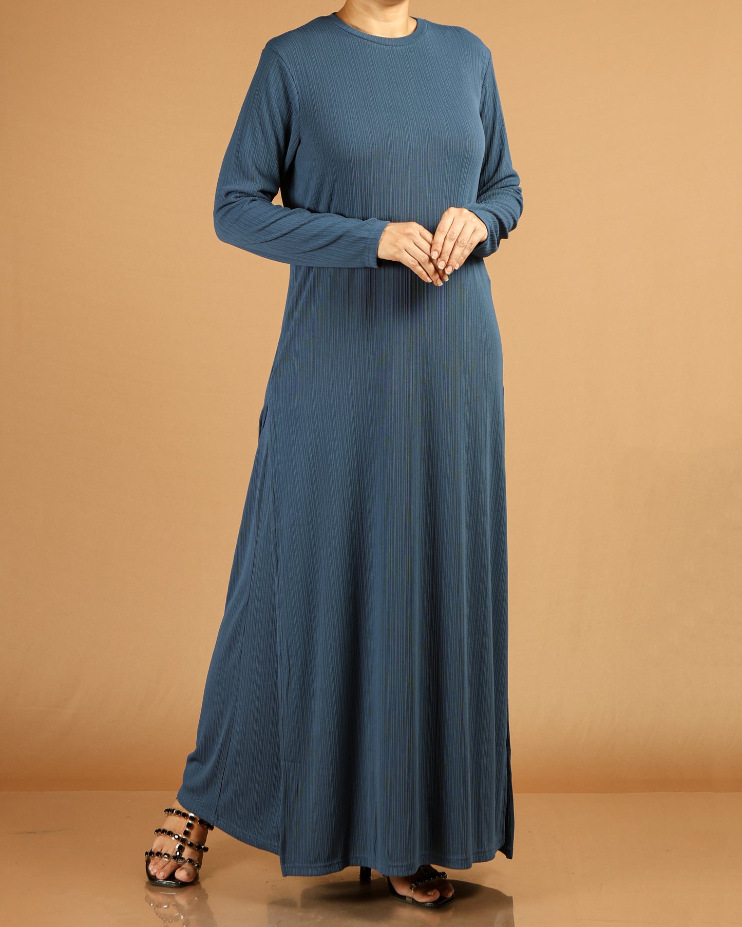 Elegant Pleated Modest Dress