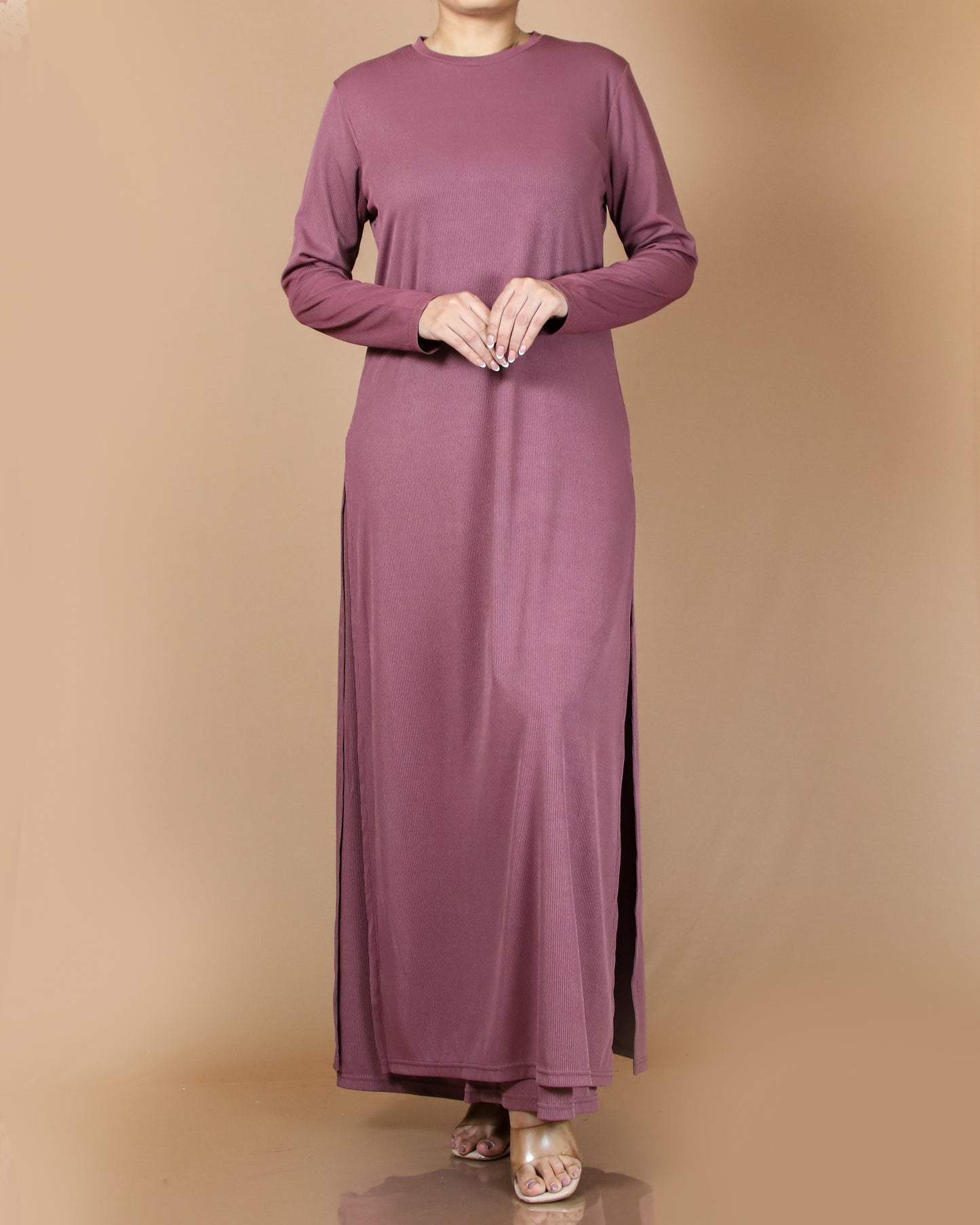 Plum Grace Knitted Rib Gown
