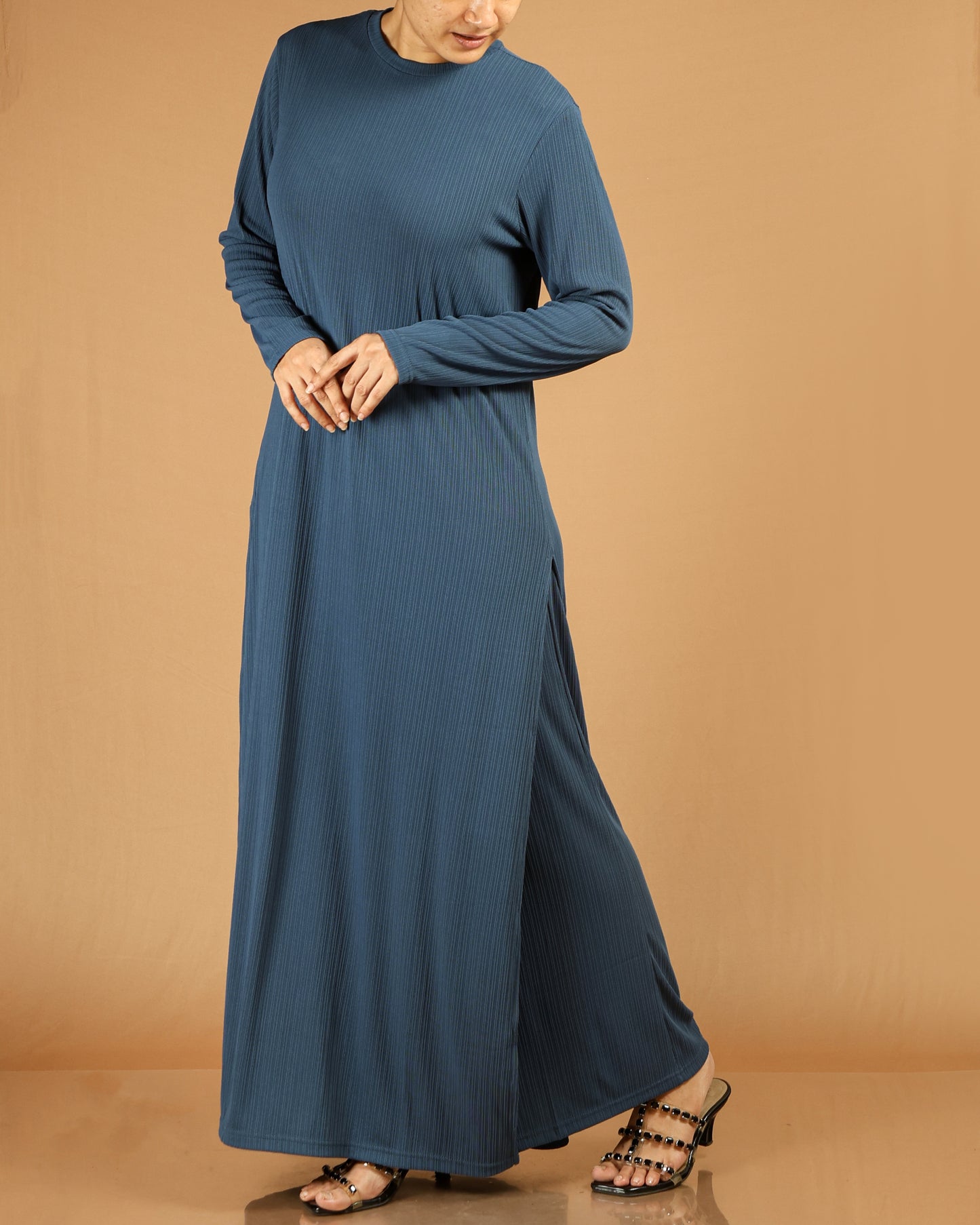 Elegant Pleated Modest Dress