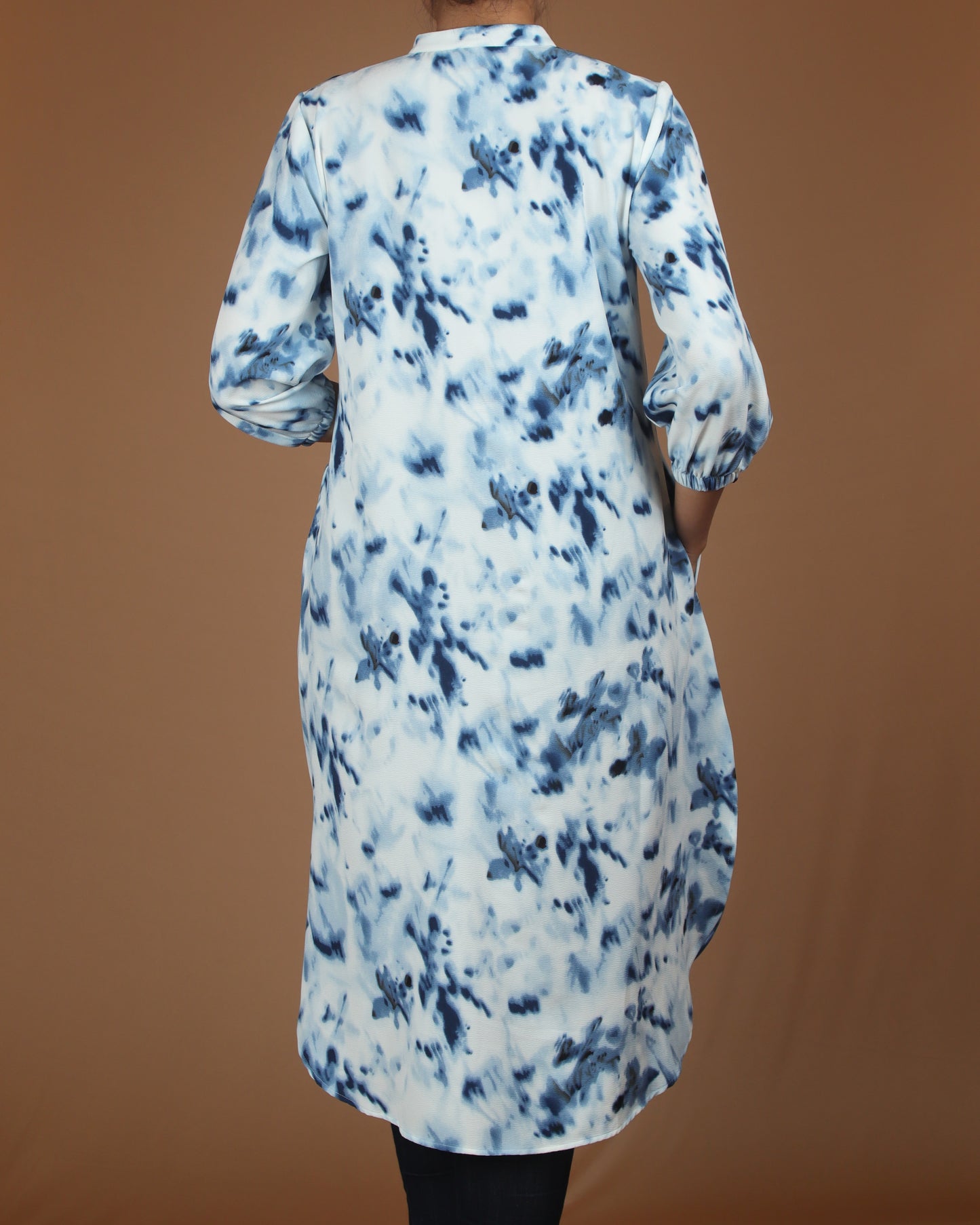 Blue Batik Polycotton Long Shirt