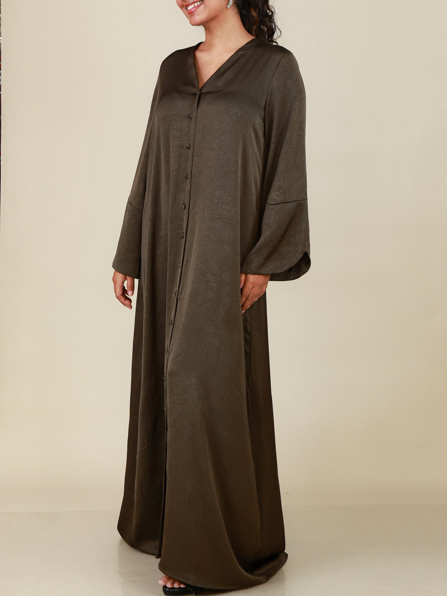 Amara Mocha Bell Sleeve Abaya
