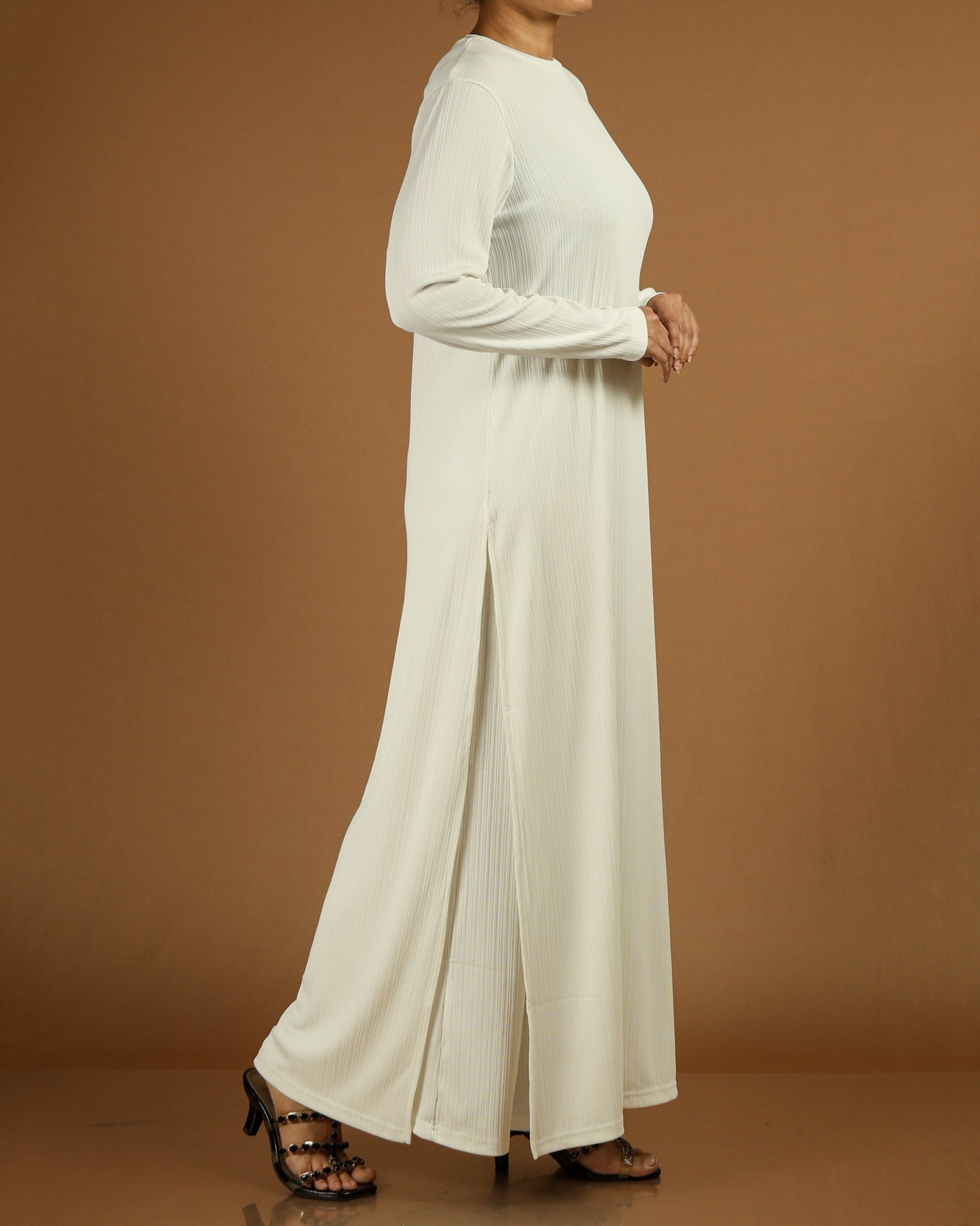 Elegant Pleated Modest Dress