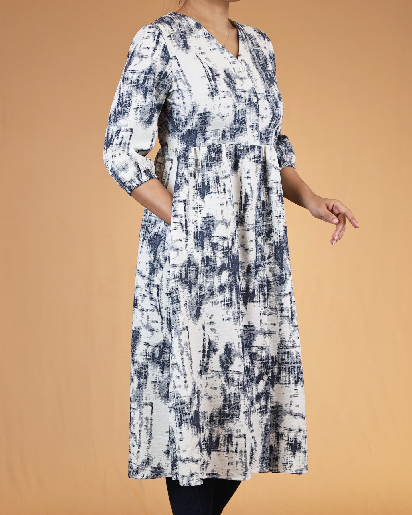 Midnight Ink Button-Front Long Top