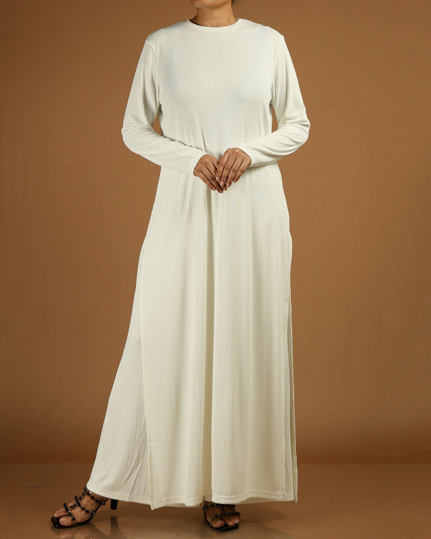 Elegant Pleated Modest Dress