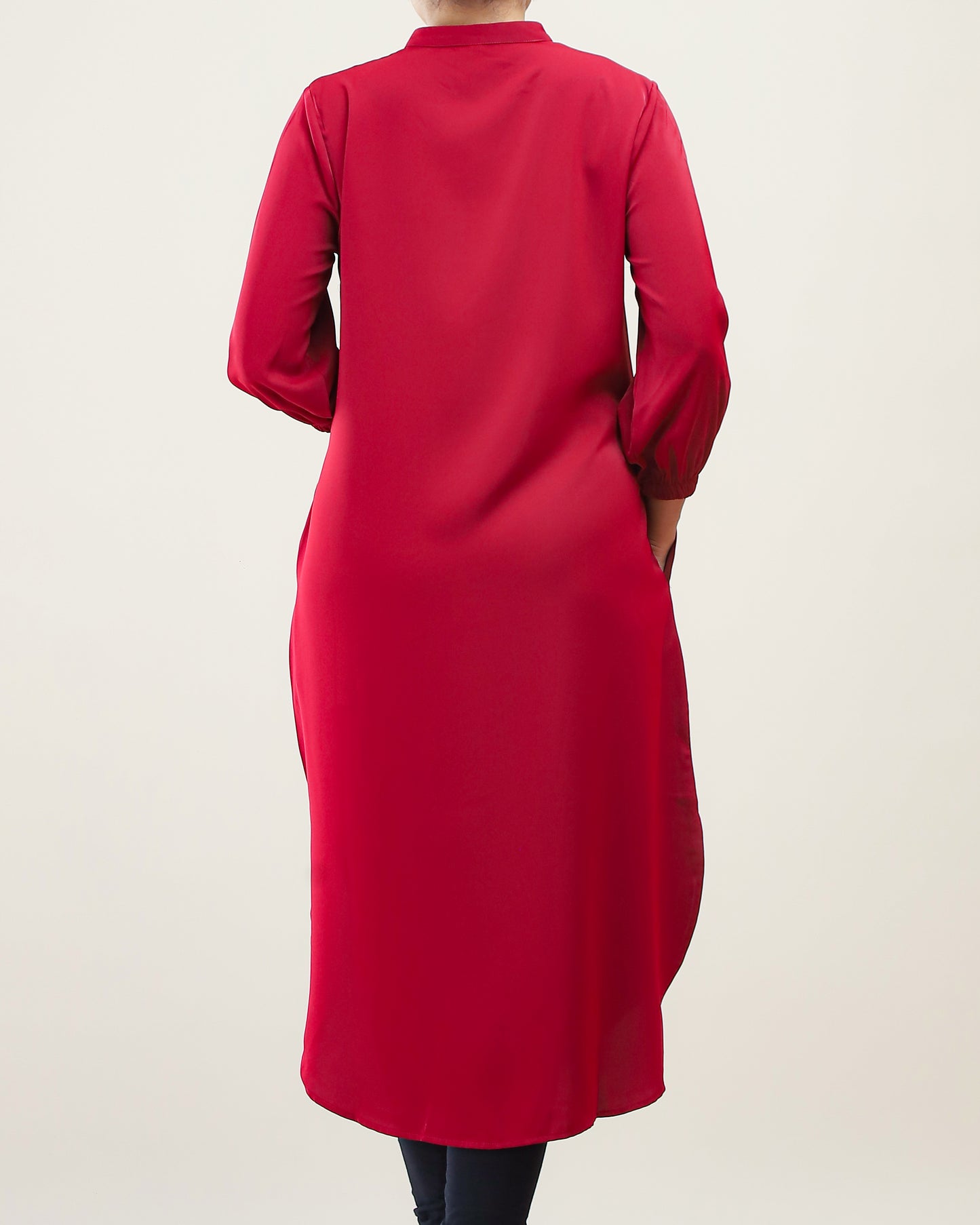 Long Tunic Shirt Top _Red
