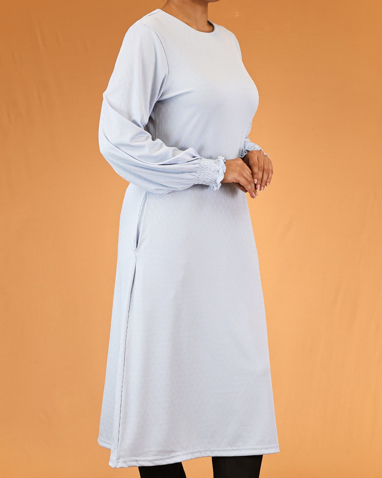 Powder Blue Textured Minimal Top