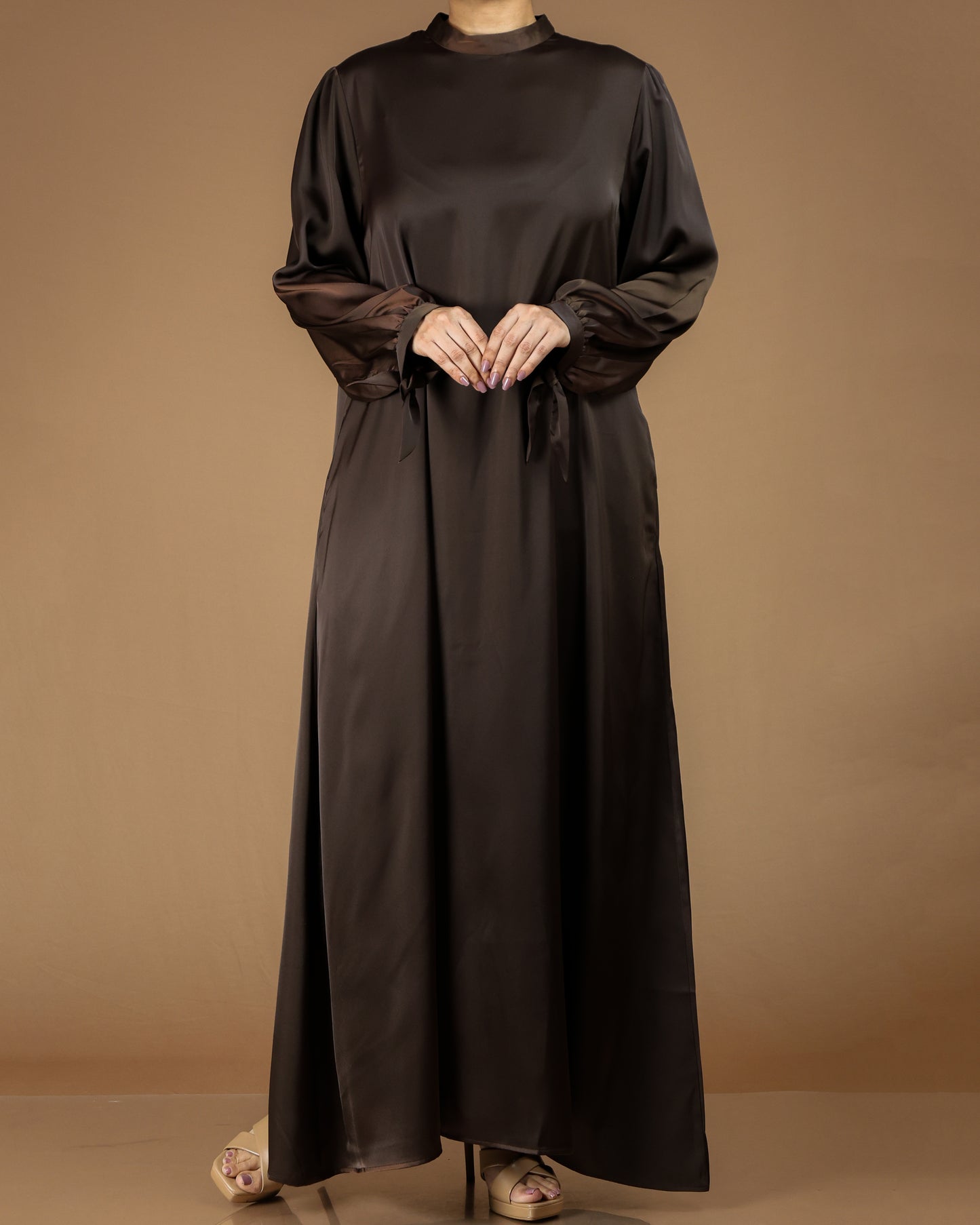 Luxury Satin-Feel Polyester Maxi Dress | Abaya