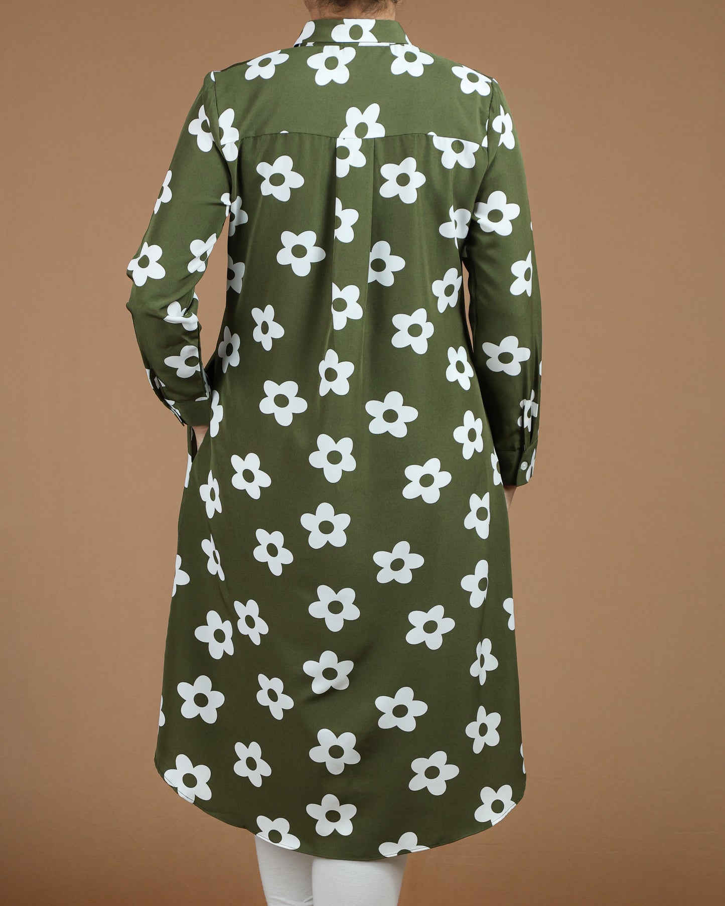 Elegant White Floral Long Shirt for Women