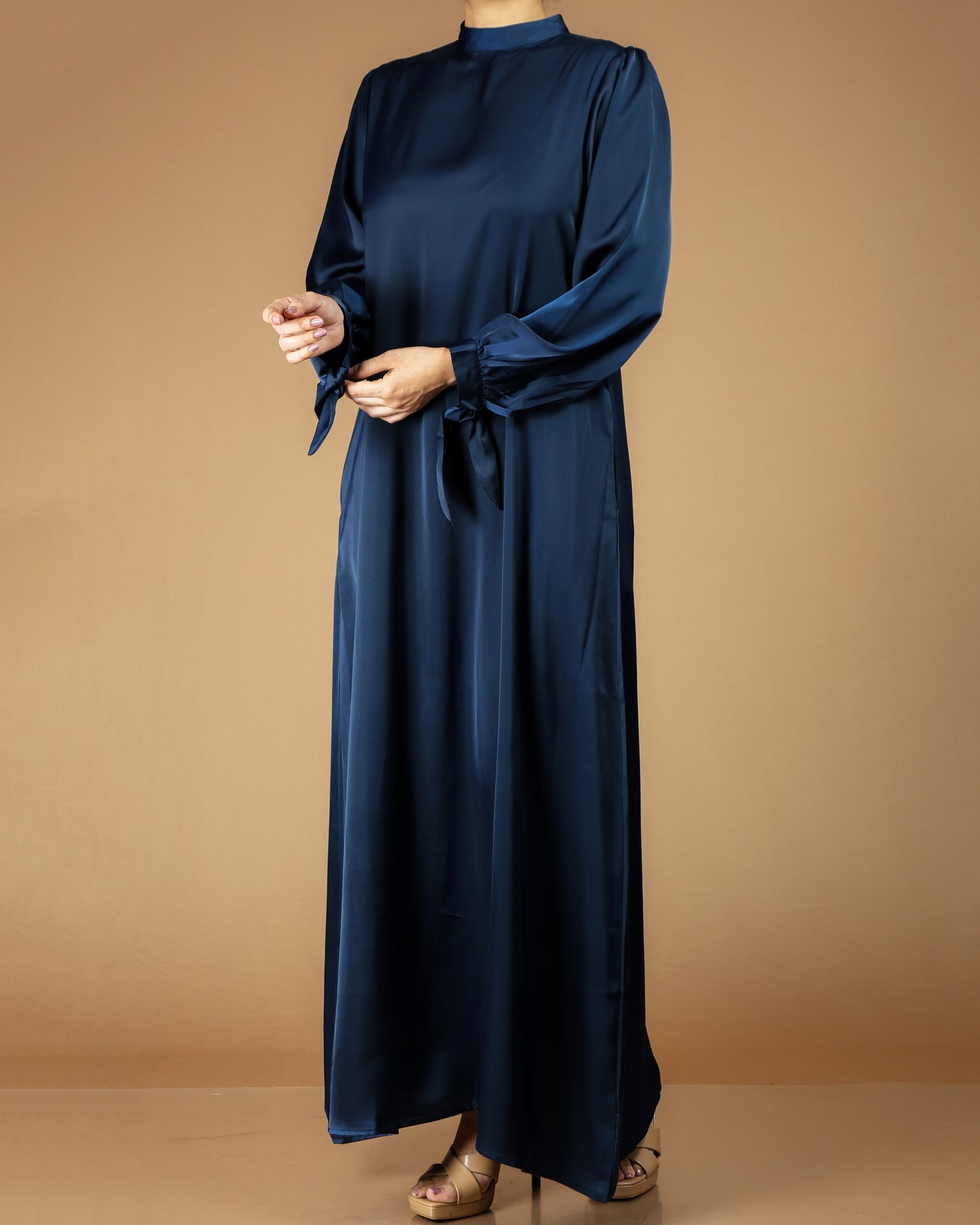 Luxury Satin-Feel Polyester Maxi Dress | Abaya