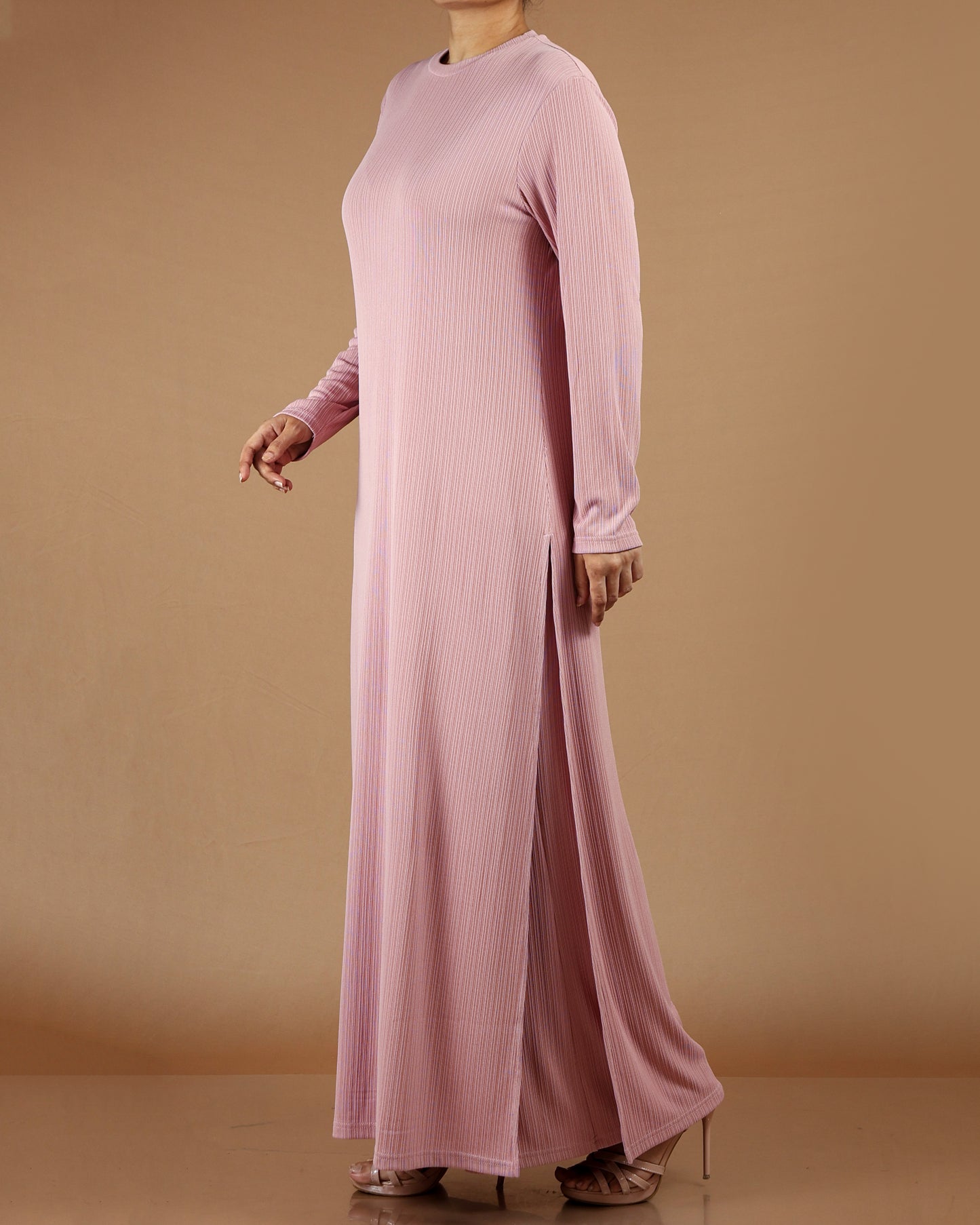 Elegant Pleated Modest Dress