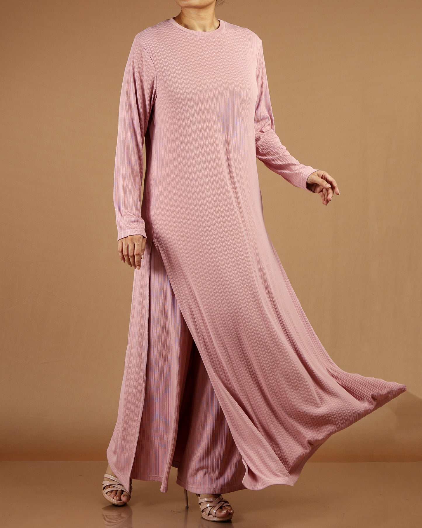 Elegant Pleated Modest Dress