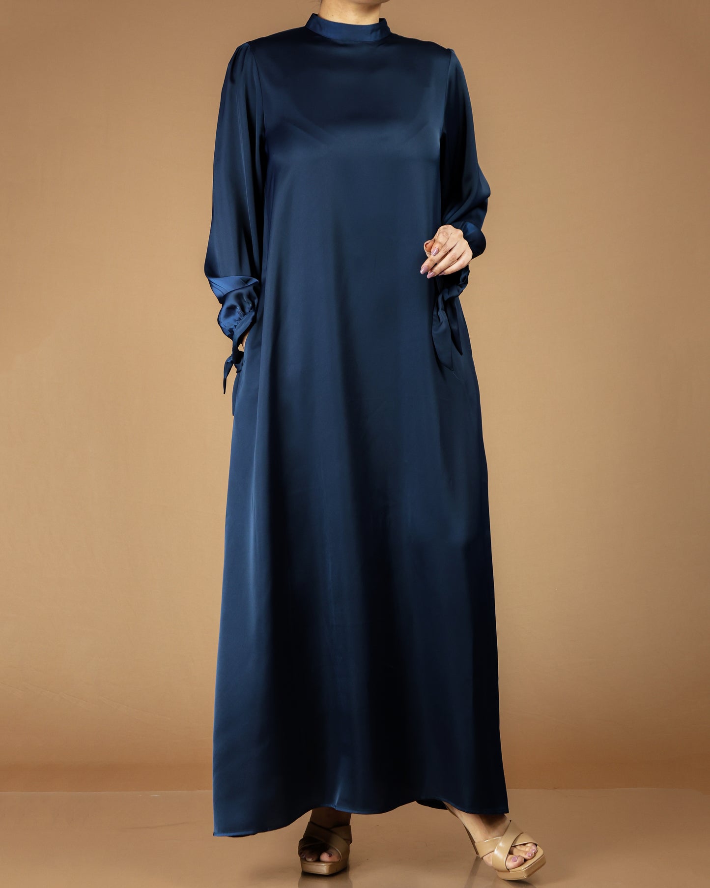 Luxury Satin-Feel Polyester Maxi Dress | Abaya