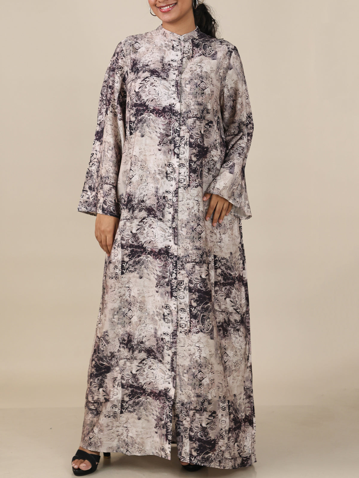 Amaya Mocha Print Abaya