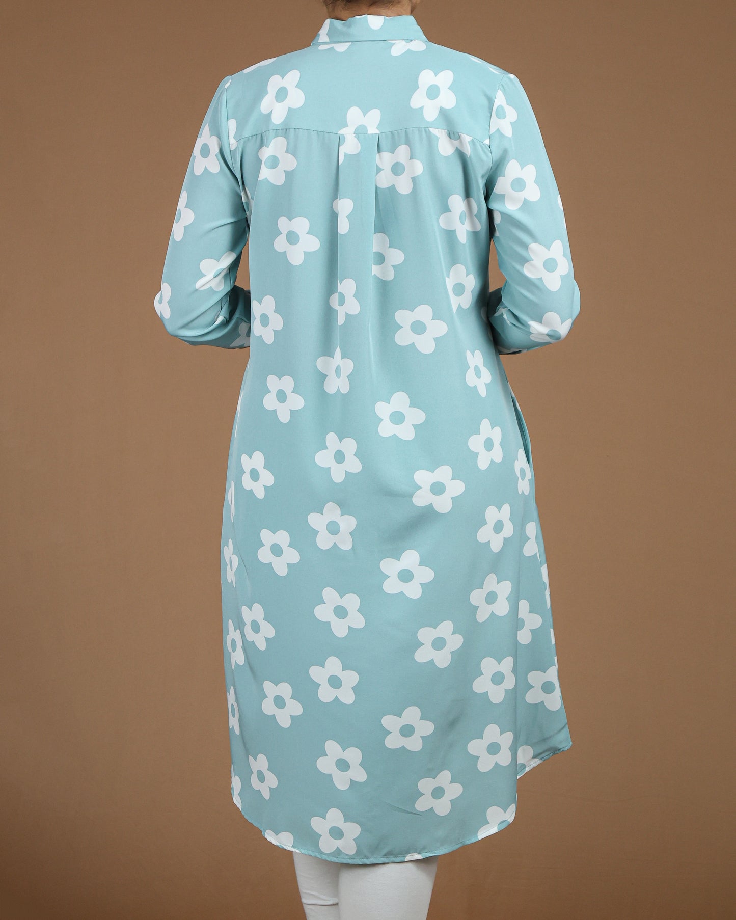 Elegant White Floral Long Shirt for Women