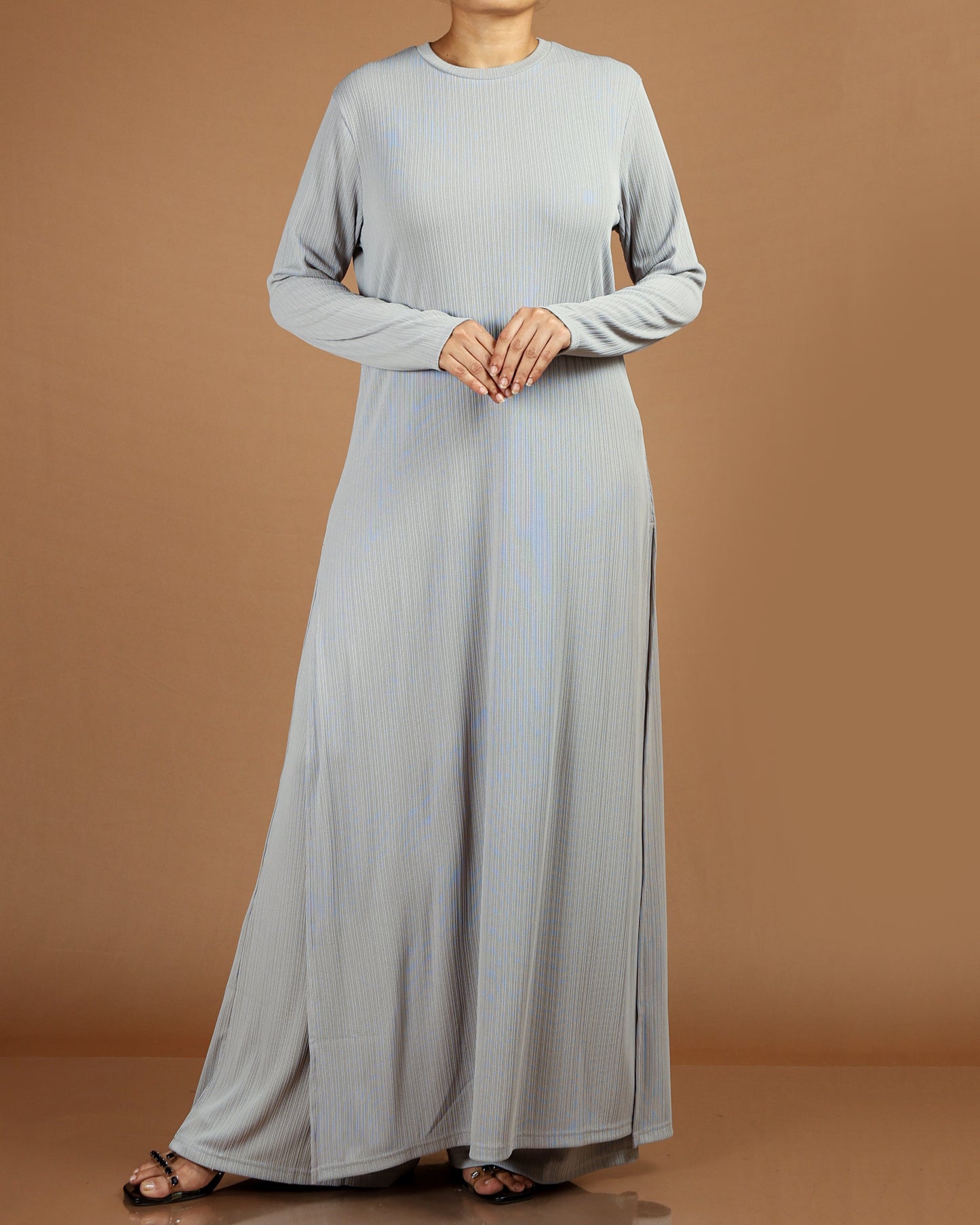 Elegant Pleated Modest Dress