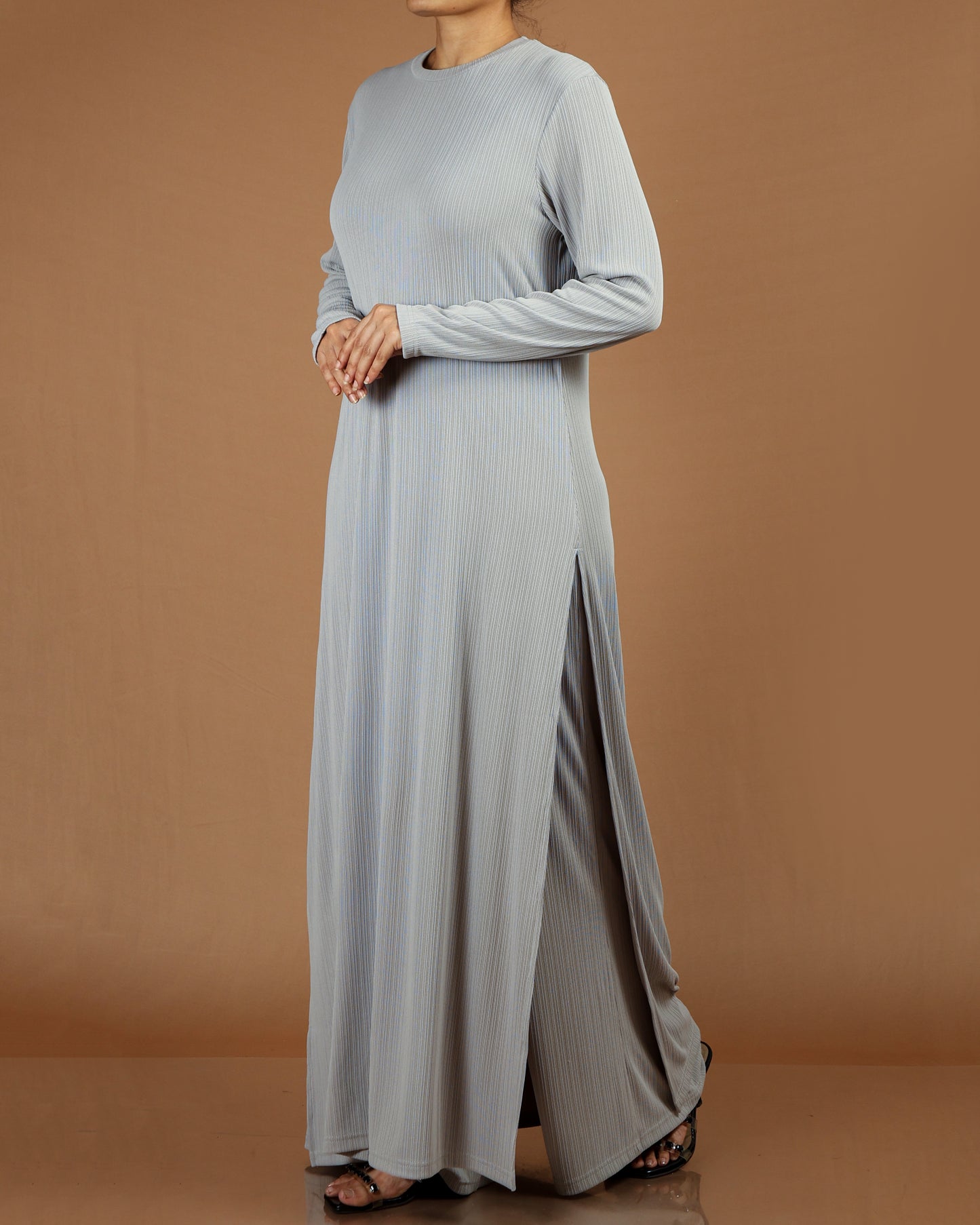 Elegant Pleated Modest Dress