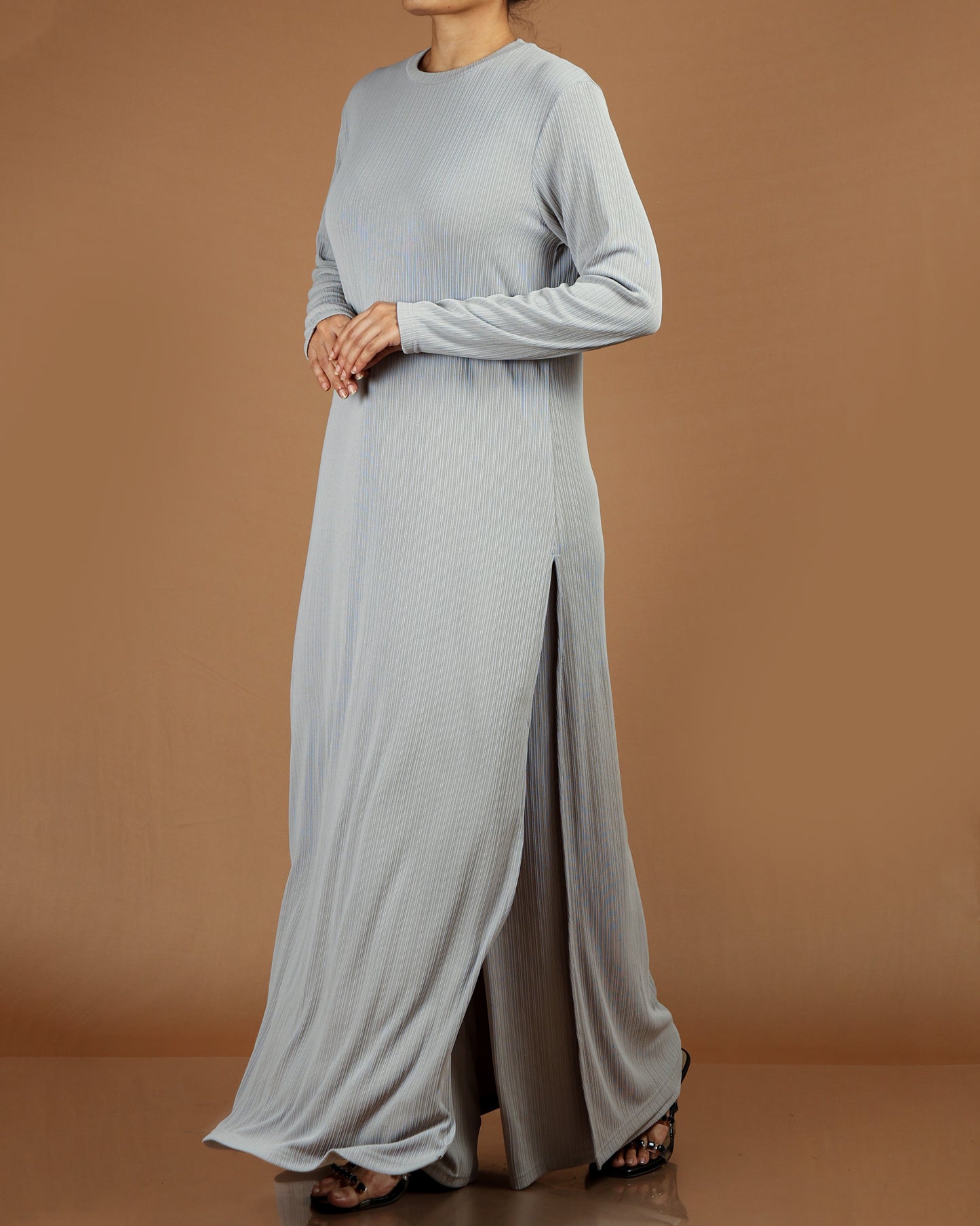 Elegant Pleated Modest Dress