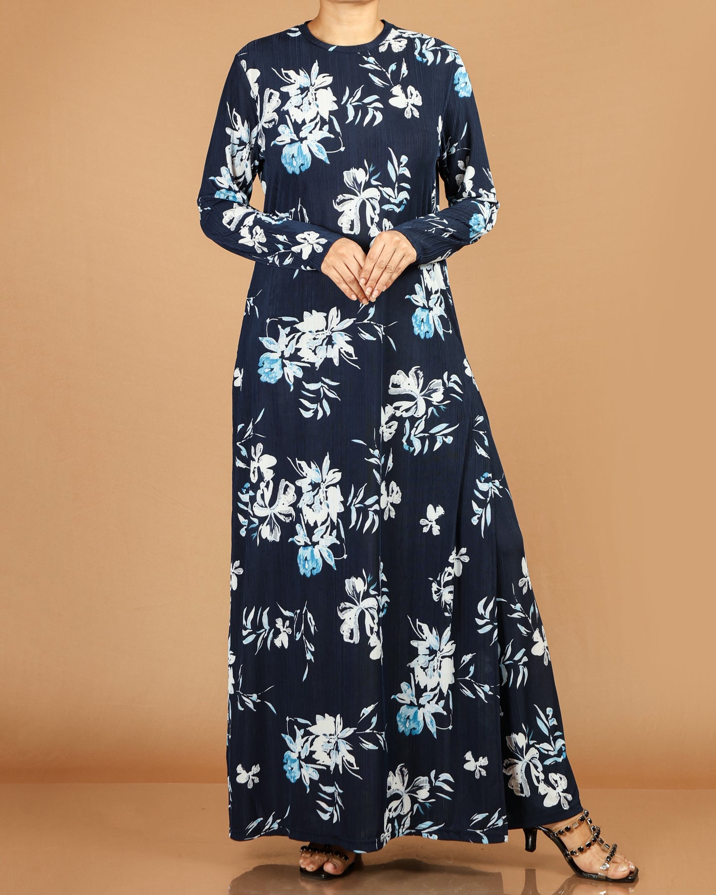Elegant Floral Modest Maxi Dress