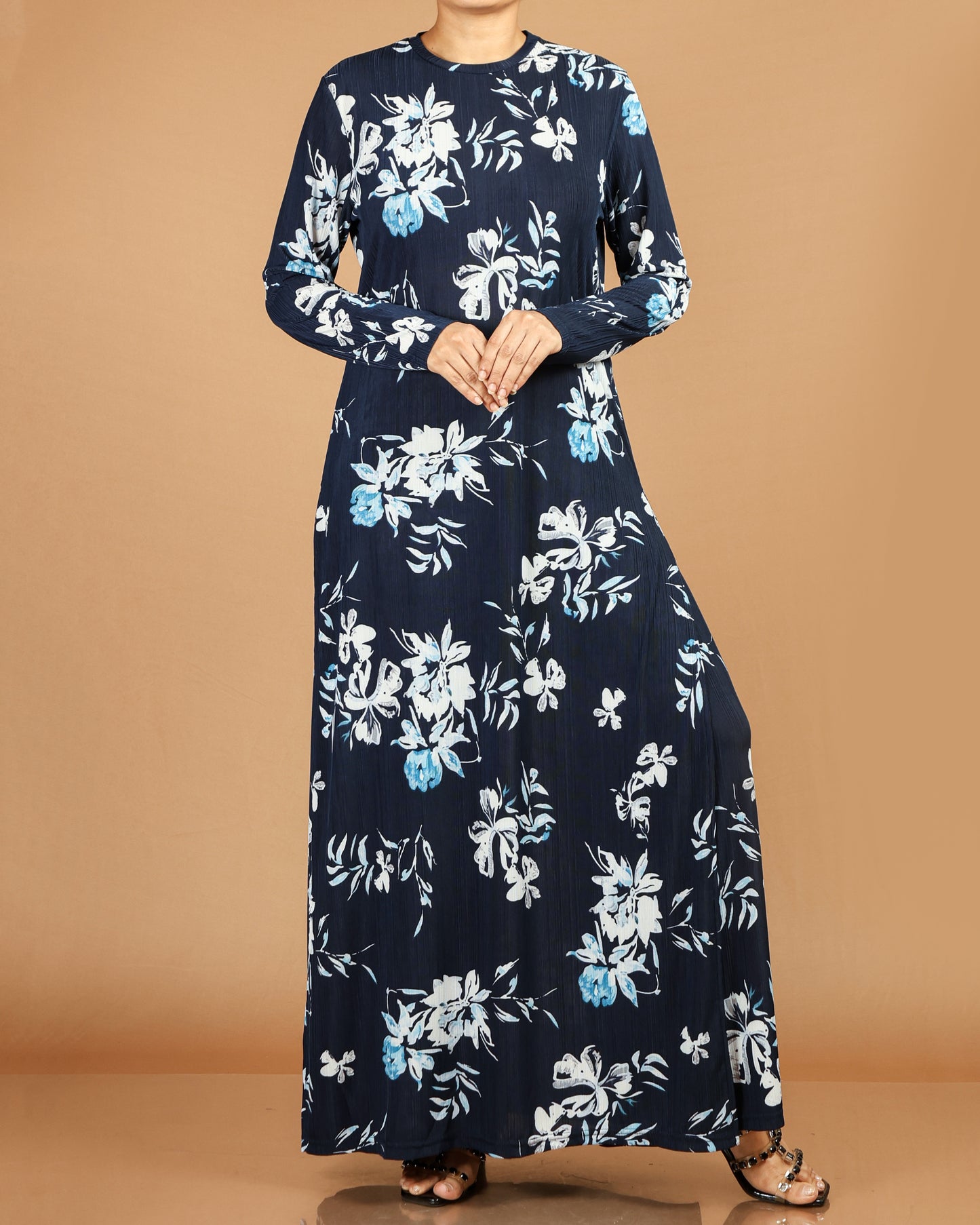 Elegant Floral Modest Maxi Dress