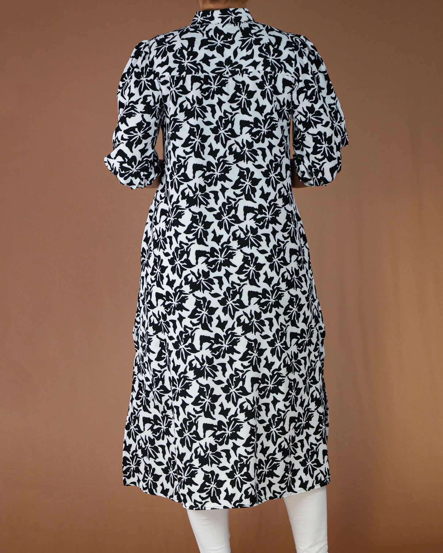 Floral Button-Down Midi Shirt Dress