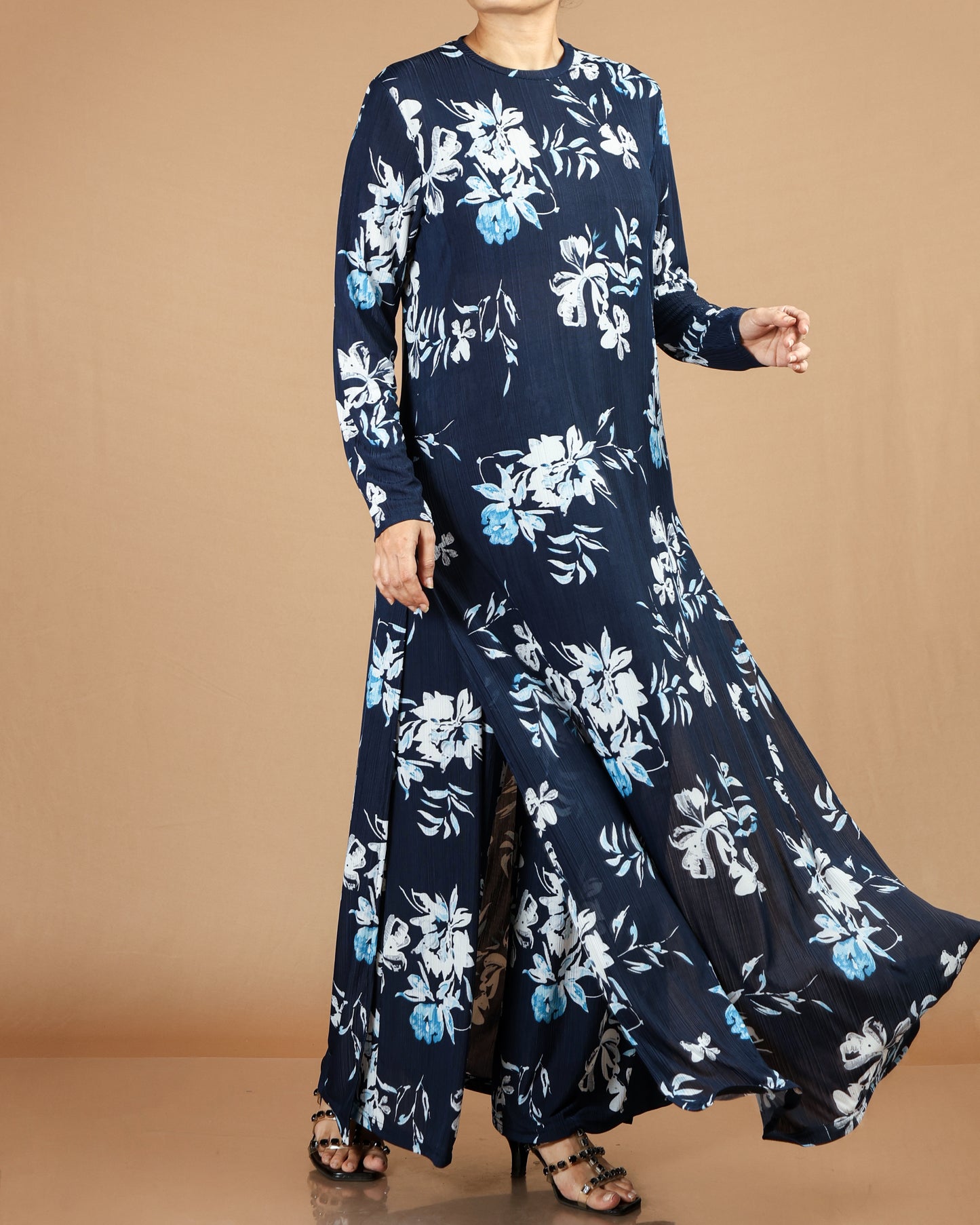 Elegant Floral Modest Maxi Dress