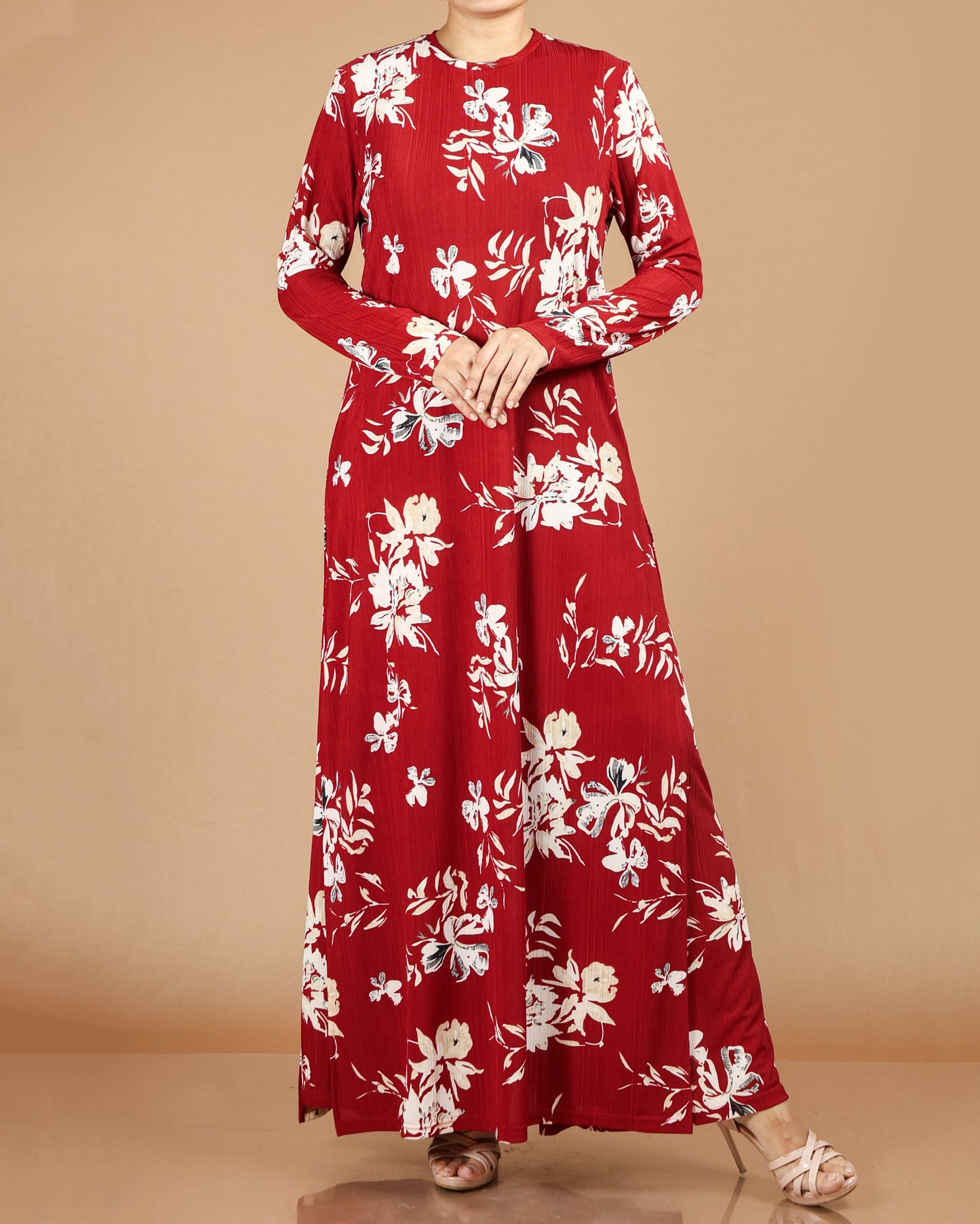 Elegant Floral Modest Maxi Dress