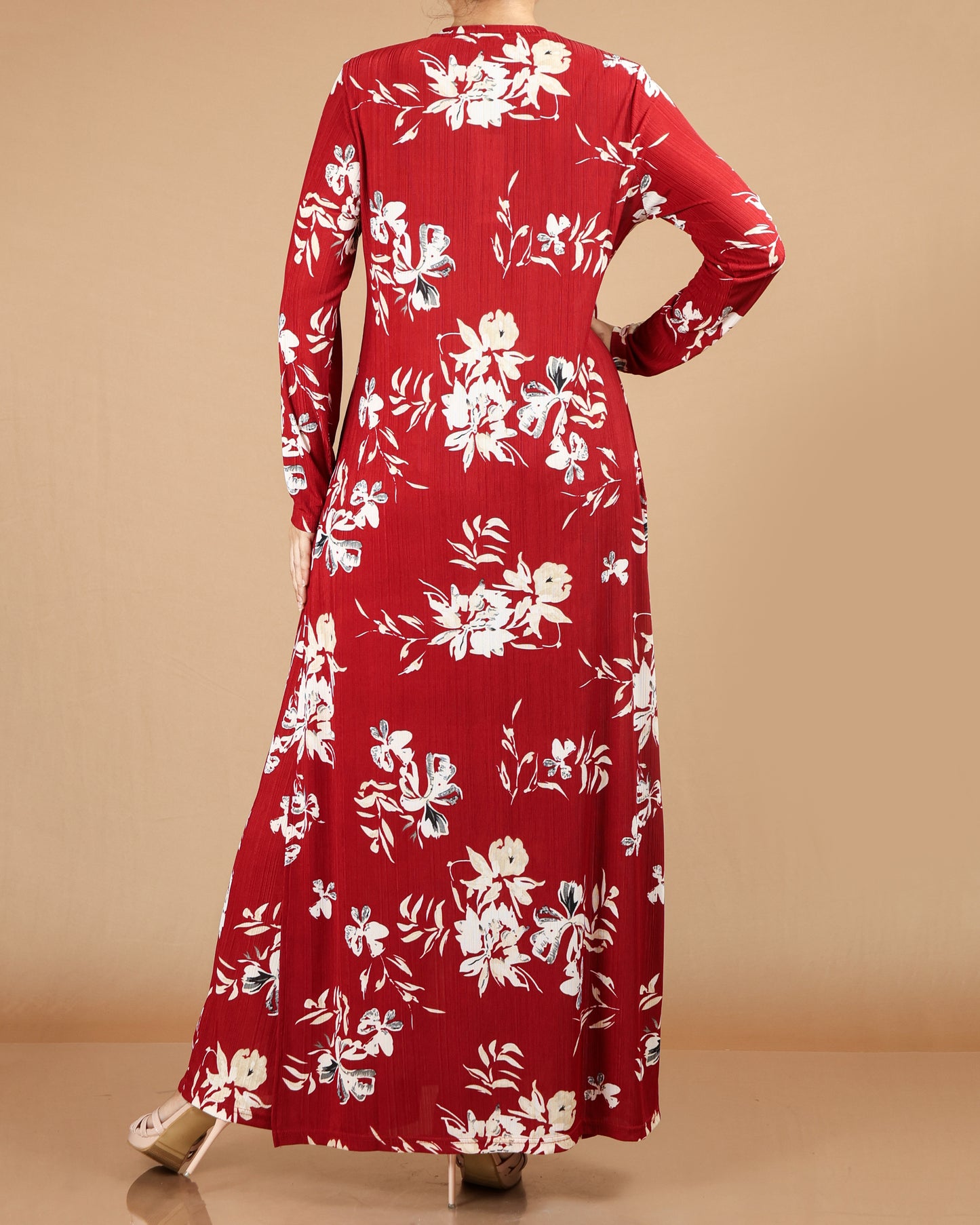 Elegant Floral Modest Maxi Dress
