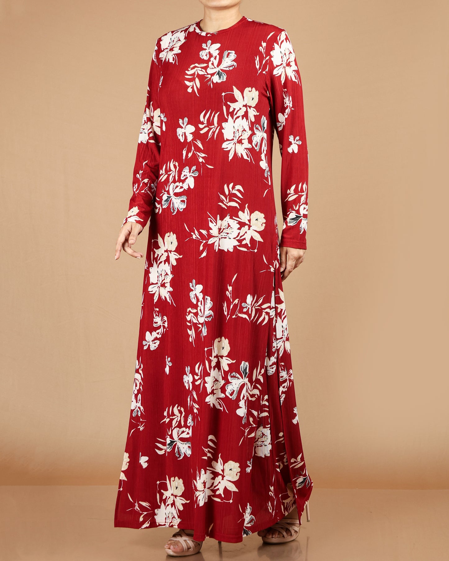 Elegant Floral Modest Maxi Dress