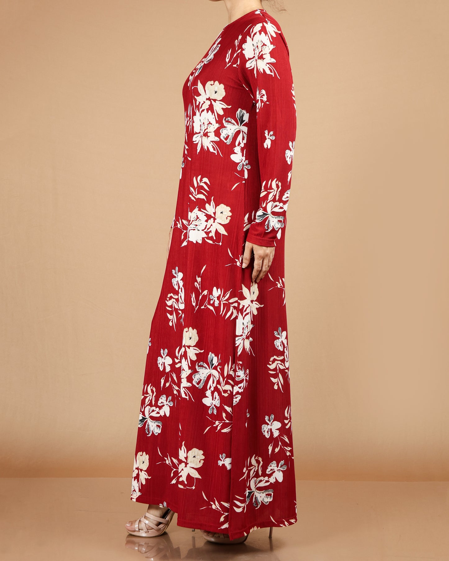 Elegant Floral Modest Maxi Dress