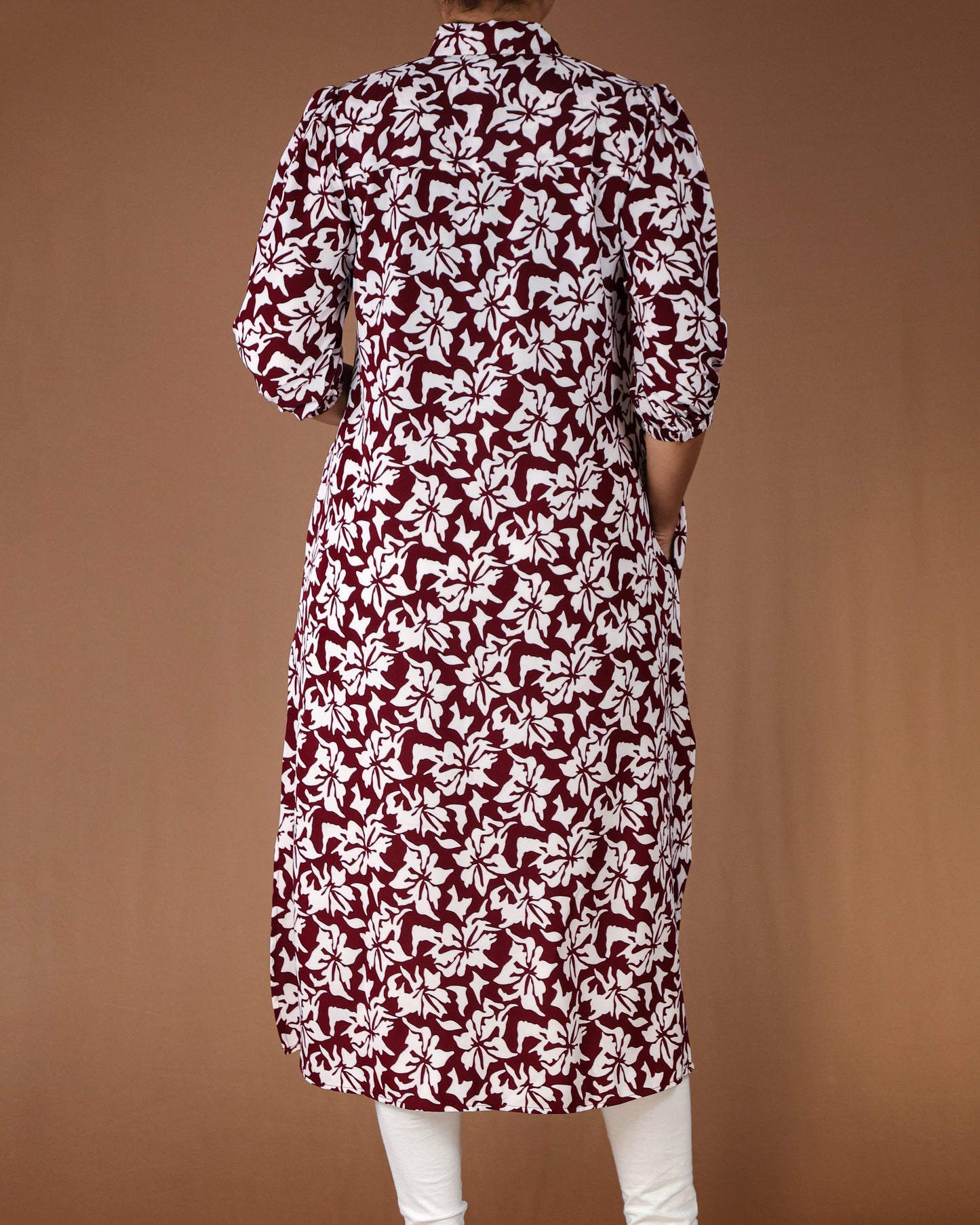 Floral Button-Down Midi Shirt Dress