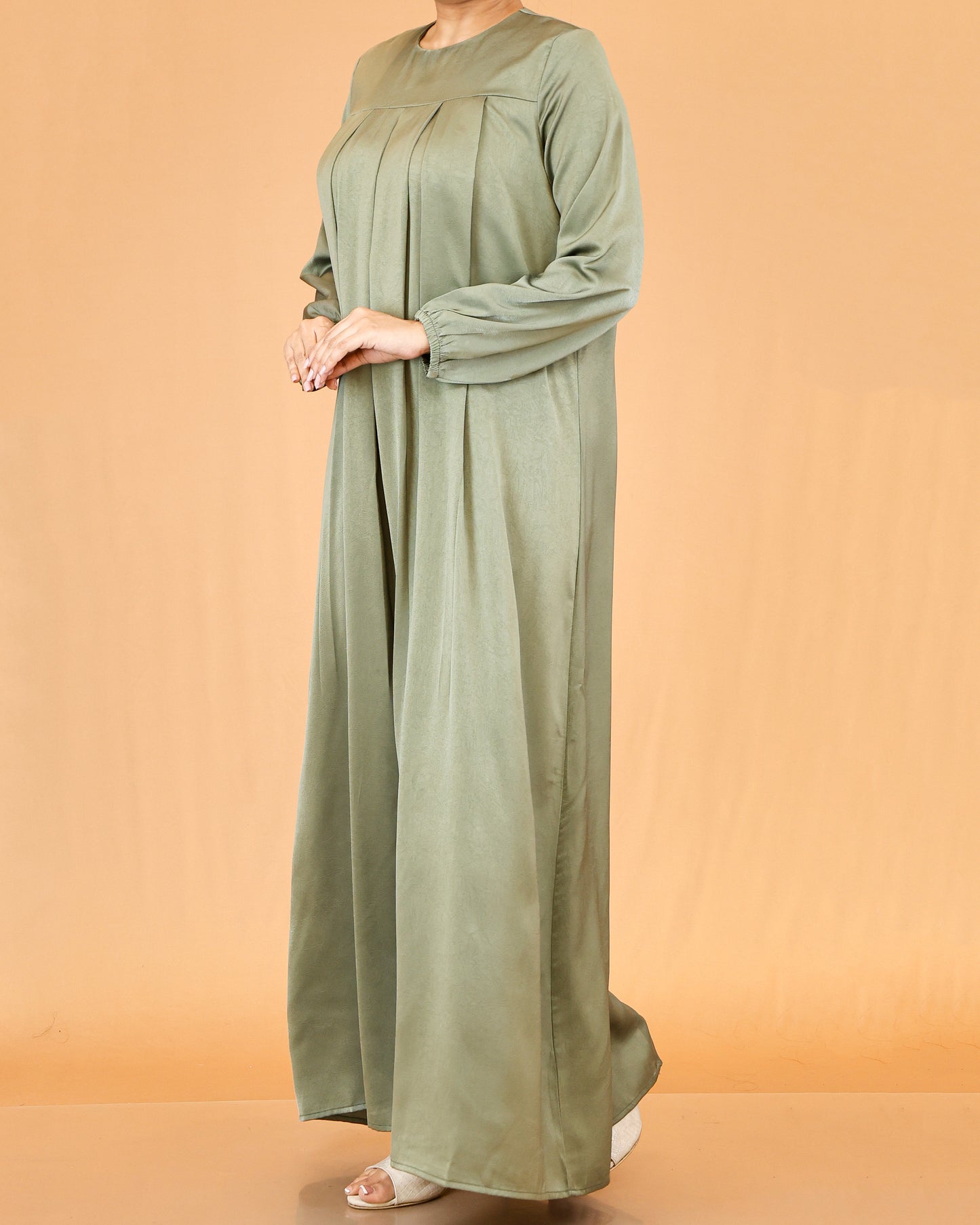 Olive Pleated Abaya
