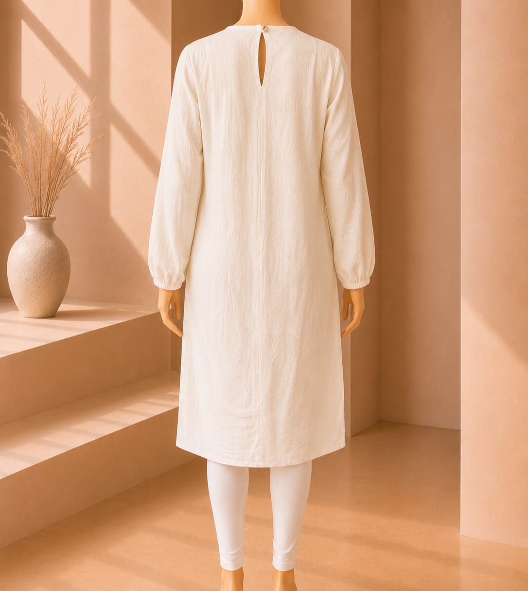 Ivory Grace Textured Tunic Top