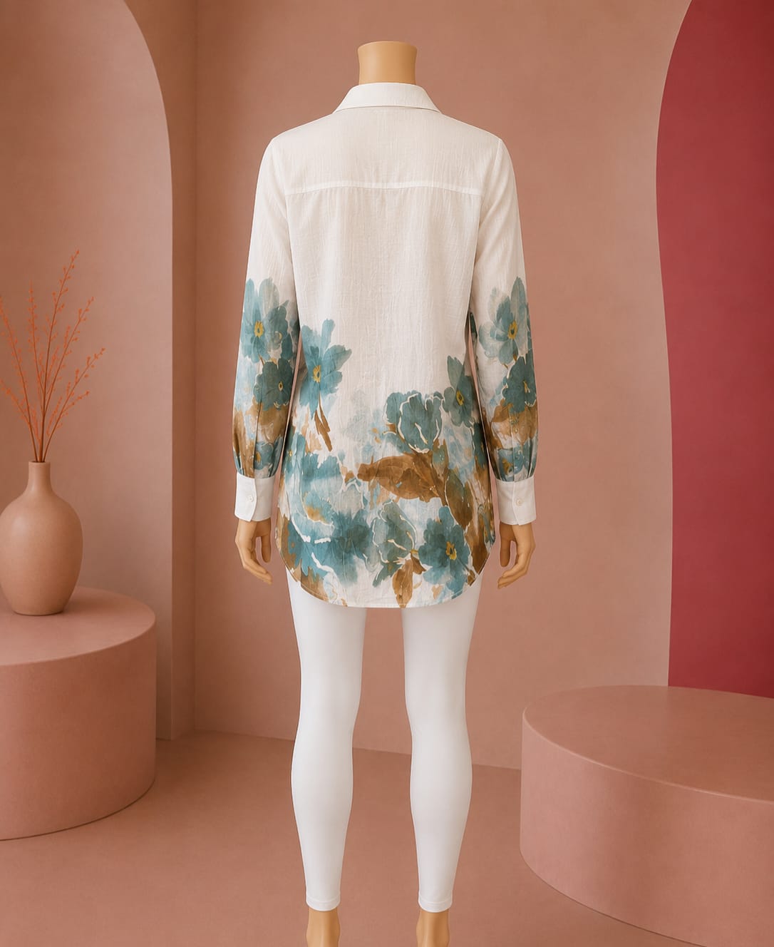 Sage Bloom Botanical Shirt Top
