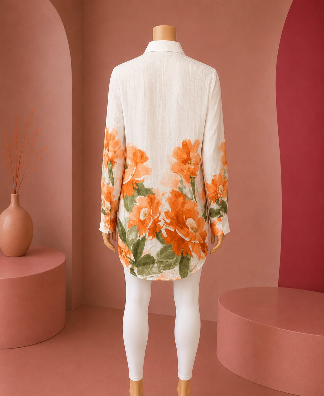 Sunset Bloom Botanical Shirt Top
